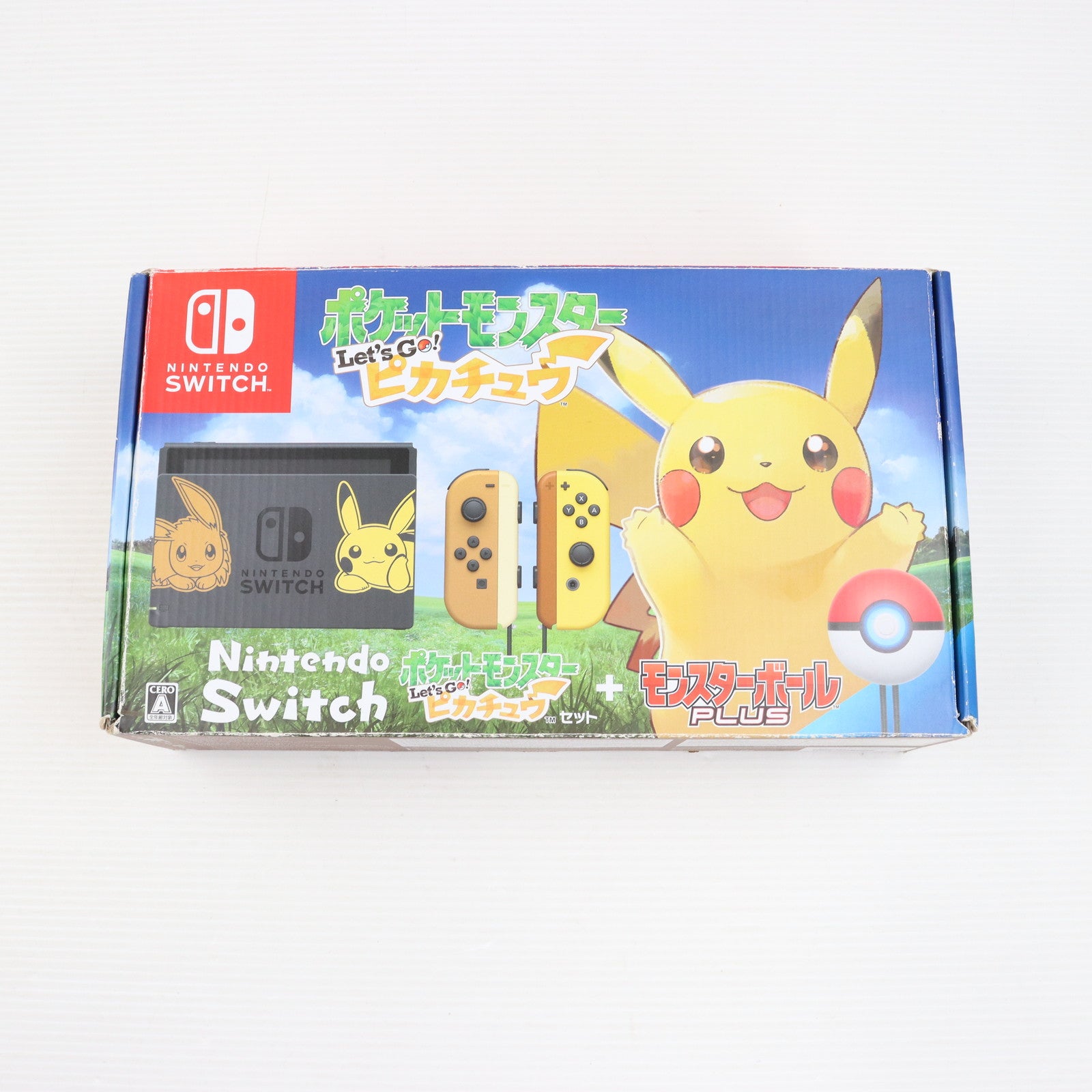 中古即納】[Switch](本体)(ソフト無し)Nintendo Switch(ニンテンドースイッチ) ポケットモンスター Let's Go!  ピカチュウセット(モンスターボール Plus付き)(HAC-S-KFAGA)