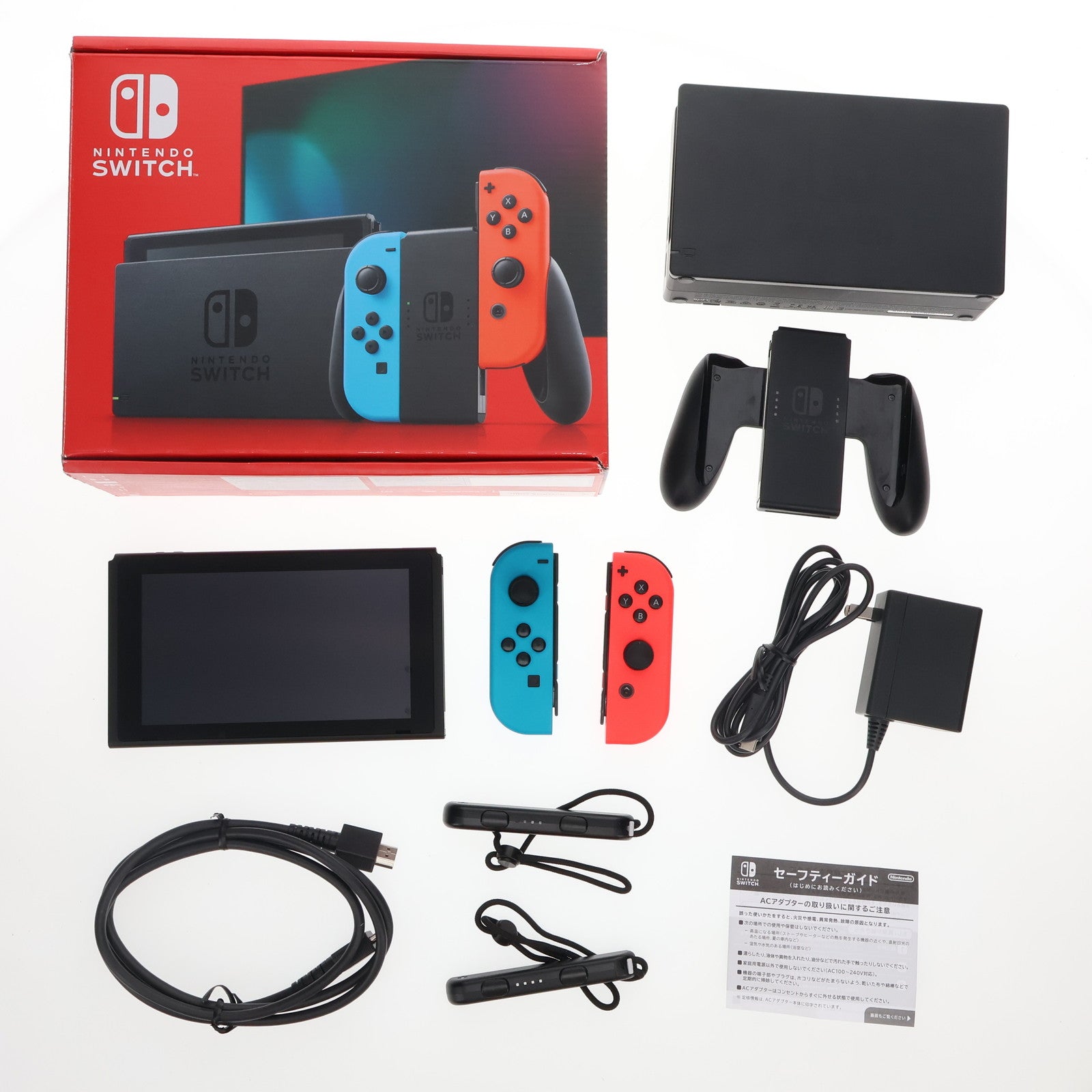 【中古即納】[本体][Switch]Nintendo Switch(ニンテンドースイッチ) Joy-Con(L) ネオンブルー/(R) ネオンレッド(HAD-S-KABAH)(20190830)