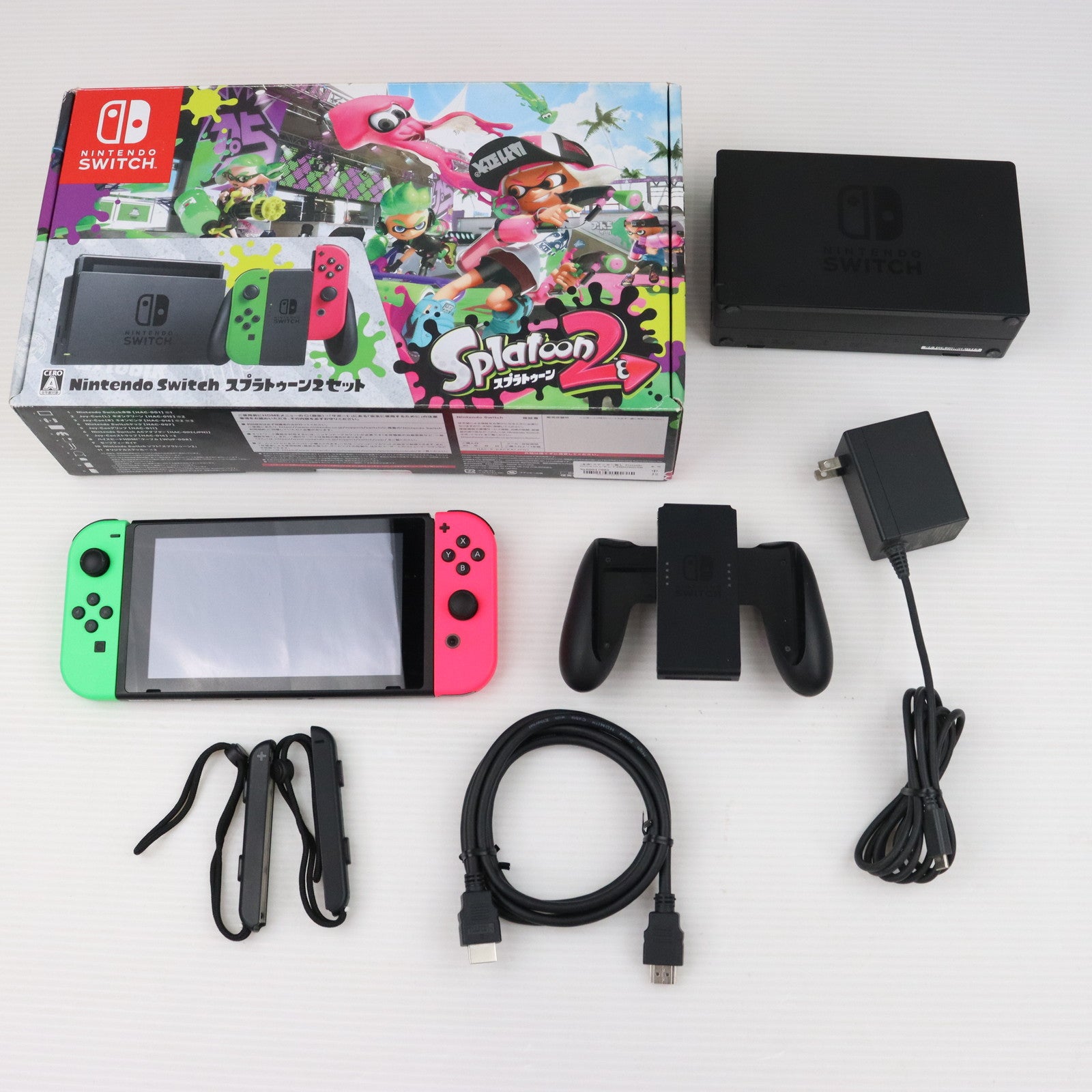 中古即納】[Switch](本体)ステッカー無し Nintendo Switch(ニンテンドースイッチ) スプラトゥーン2セット (HAC-S-KACEA)