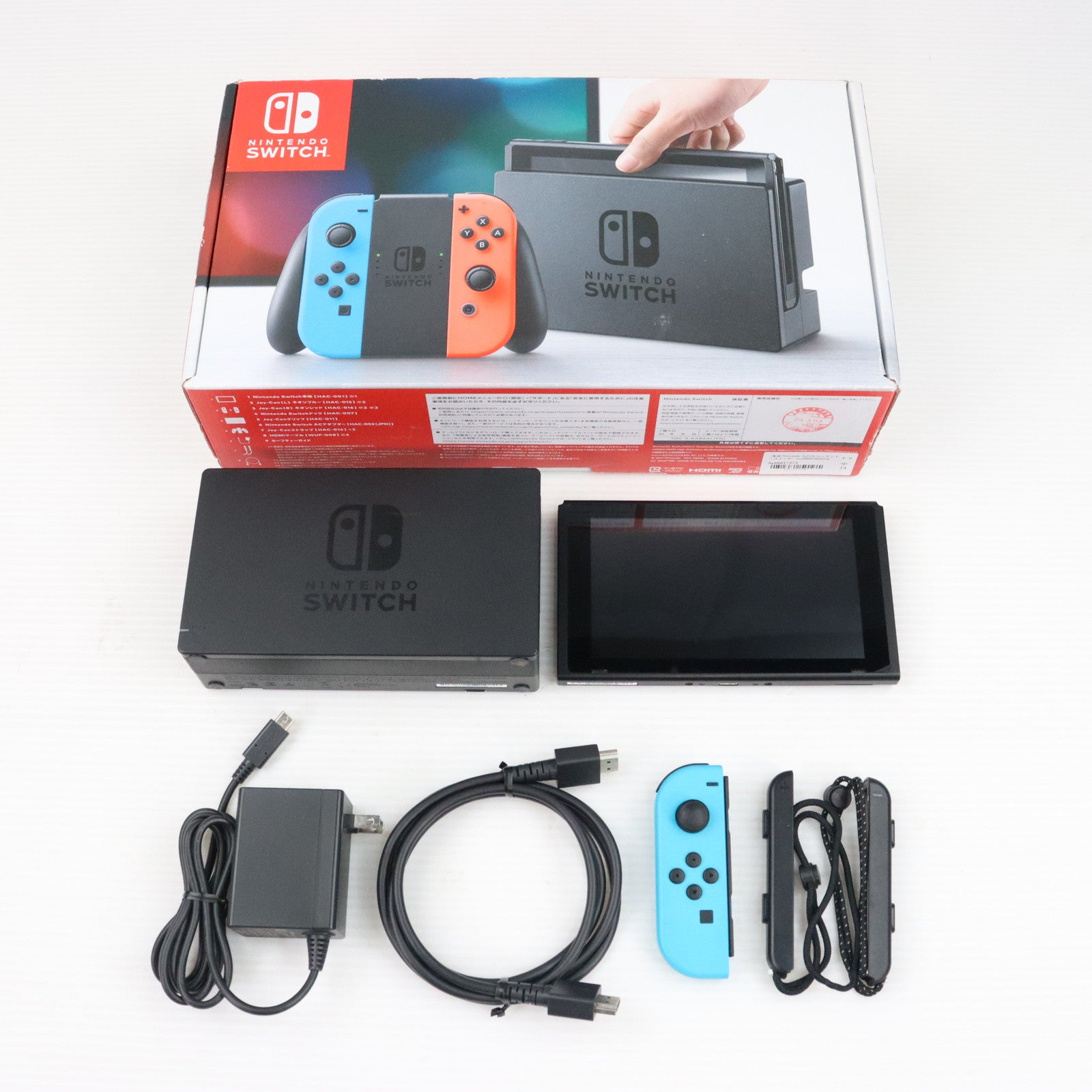 【中古即納】[本体][Switch]Nintendo Switch(ニンテンドースイッチ) Joy-Con(L) ネオンブルー/(R) ネオンレッド(HAC-S-KABAA)(20170303)