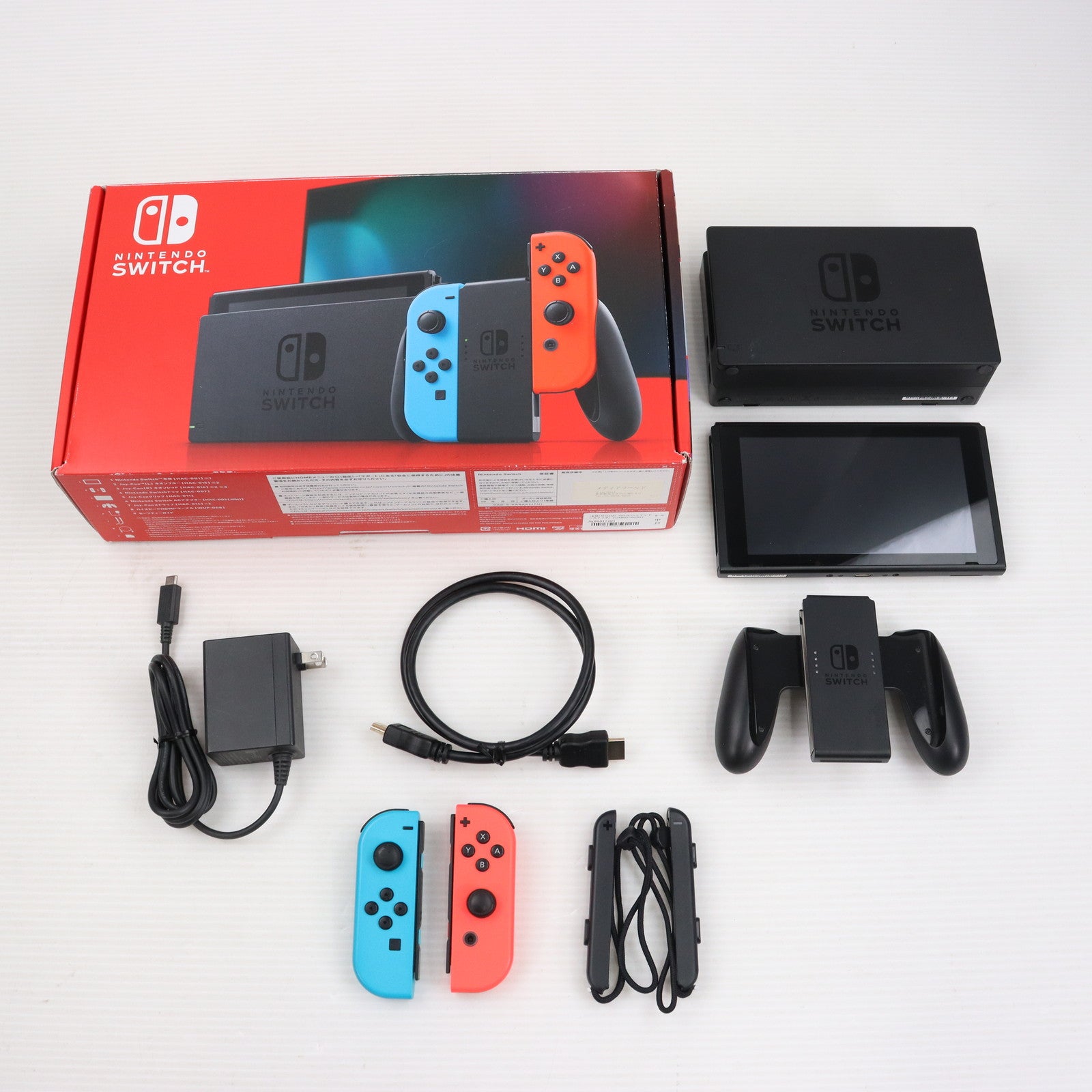 【中古即納】[Switch](本体)Nintendo Switch(ニンテンドースイッチ) Joy-Con(L) ネオンブルー/(R) ネオンレッド(HAD-S-KABAA)(20190830)