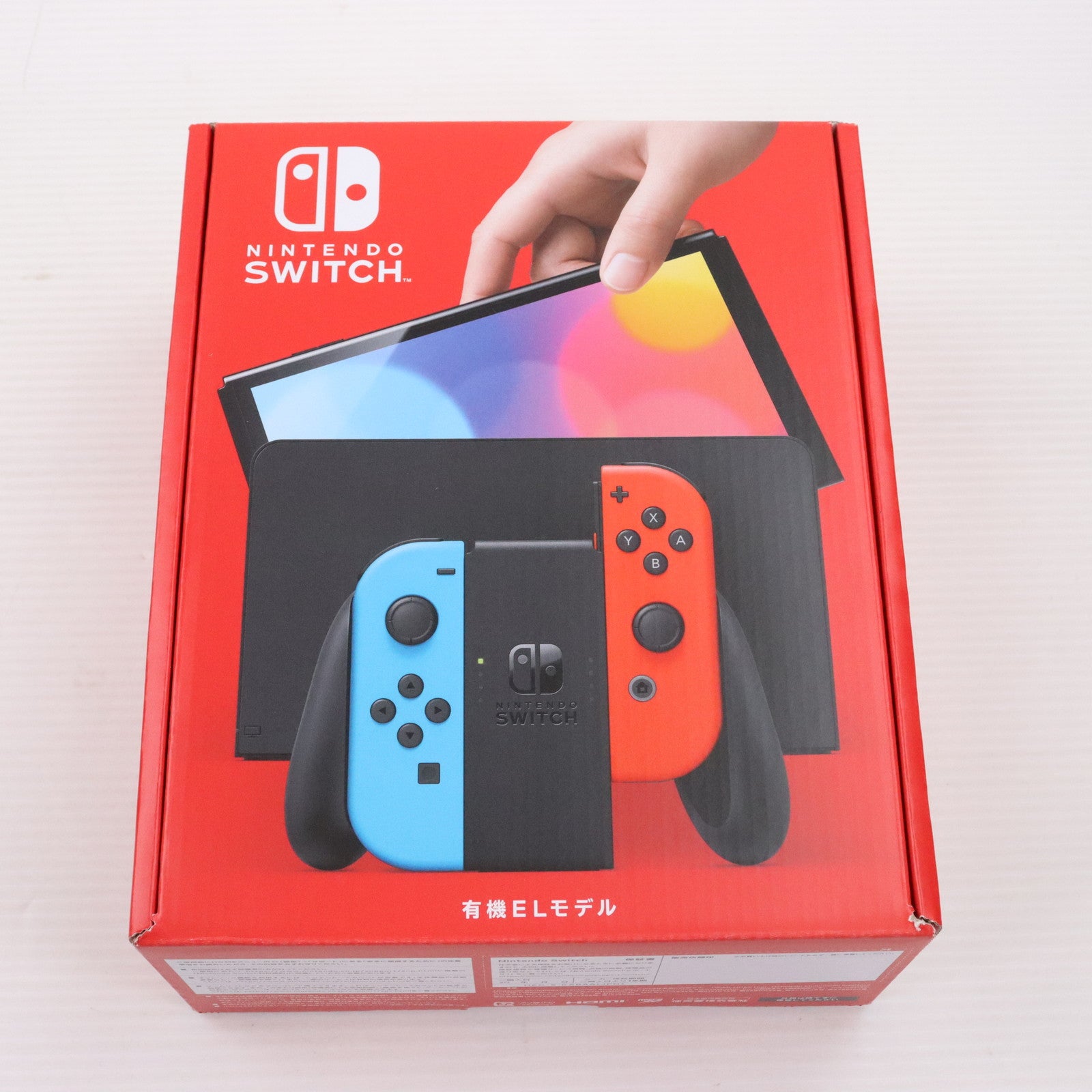 中古即納】[Switch](本体)(未使用)Nintendo Switch(有機ELモデル) ニンテンドースイッチ Joy-Con(L) ネオンブルー/(R)  ネオンレッド(HEG-S-KABAA)