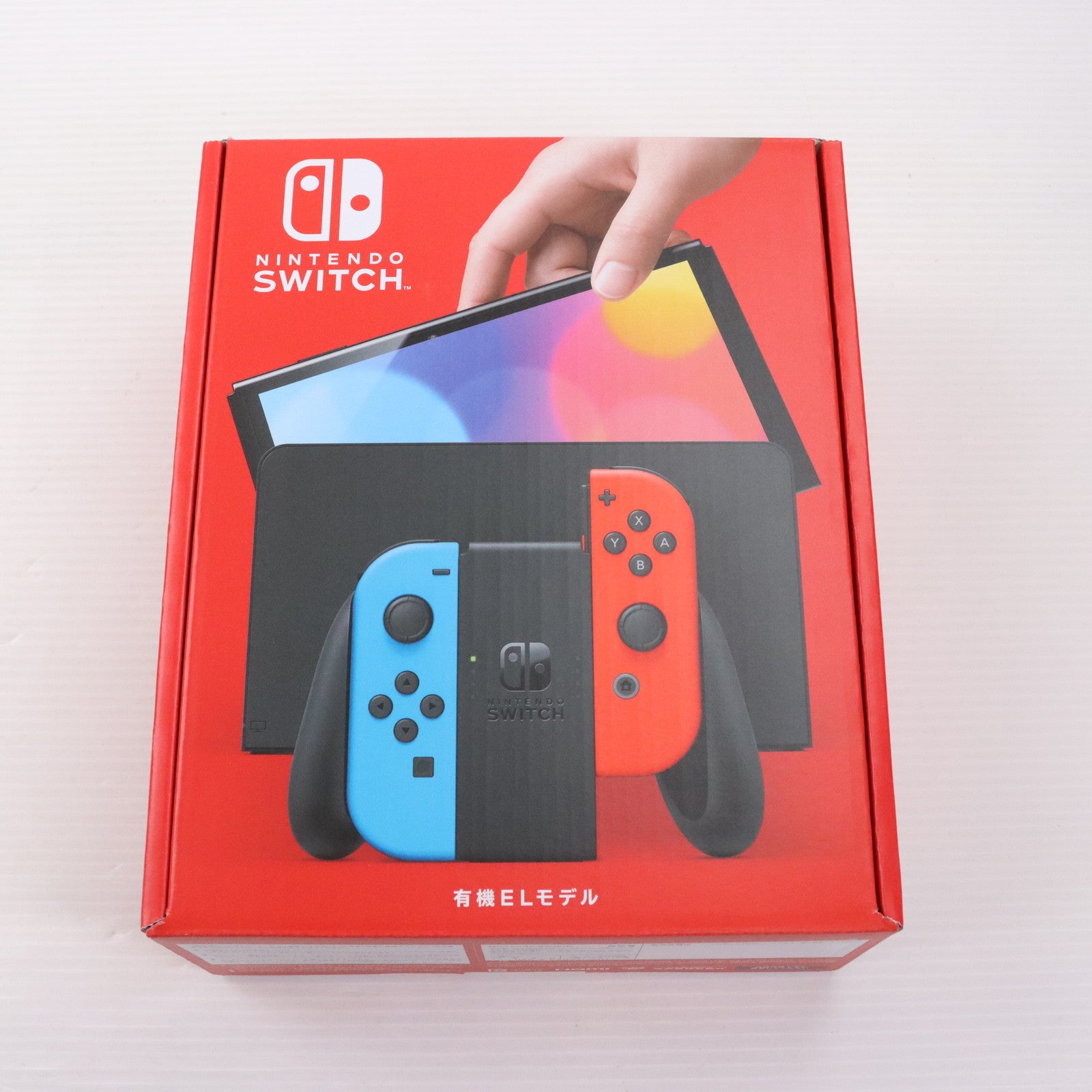 中古即納】[Switch](本体)(未使用)Nintendo Switch(有機ELモデル) ニンテンドースイッチ Joy-Con(L) ネオンブルー/(R)  ネオンレッド(HEG-S-KABAA)