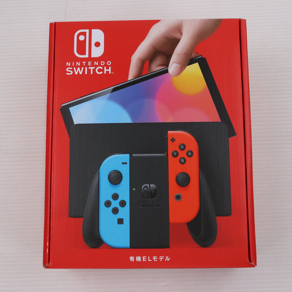 中古即納】[Switch](本体)(未使用)Nintendo Switch(有機ELモデル) ニンテンドースイッチ Joy-Con(L) ネオンブルー/(R)  ネオンレッド(HEG-S-KABAA)