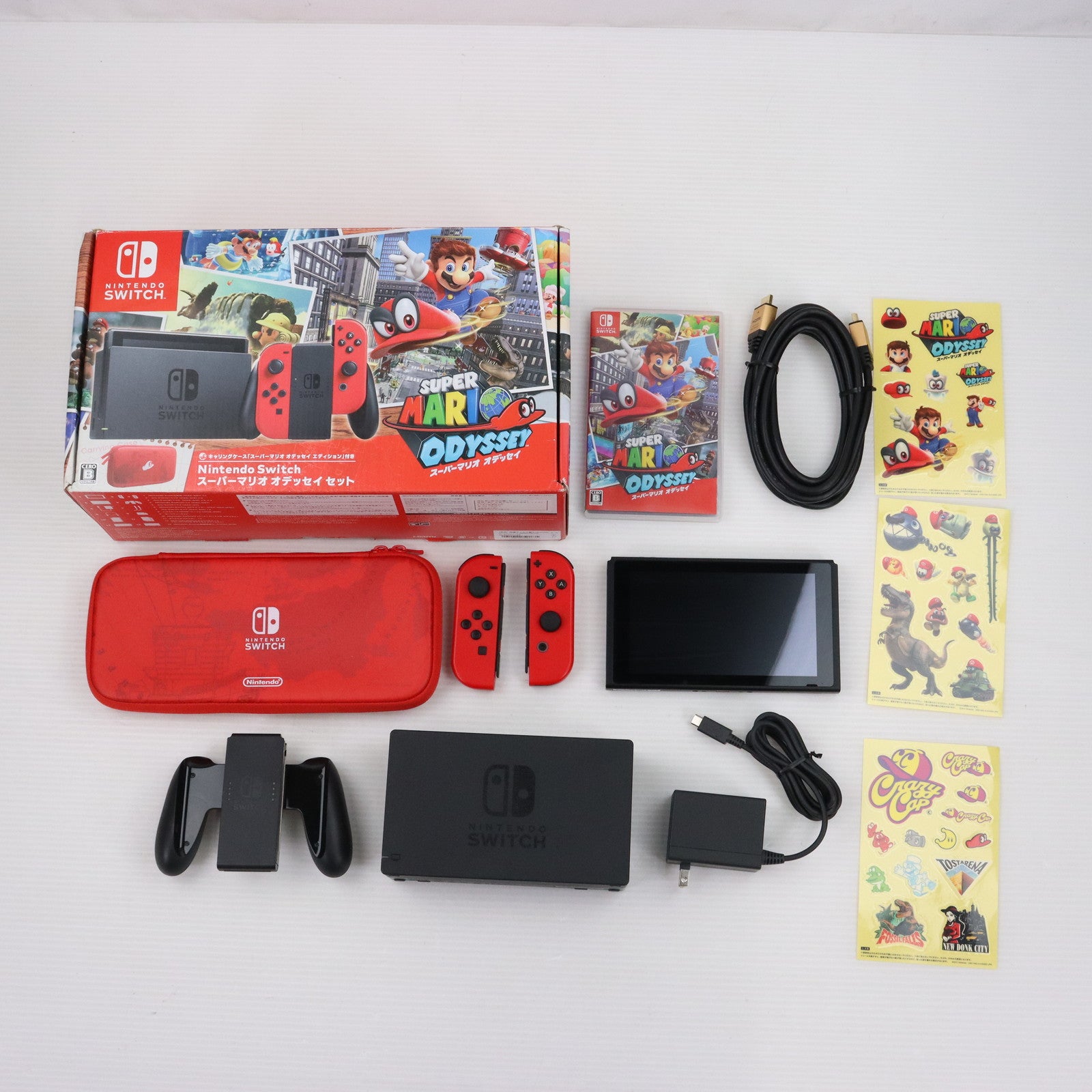 中古即納】[Switch](本体)(保護フィルム無し)Nintendo Switch(ニンテンドースイッチ) スーパーマリオ オデッセイセット (HAC-S-KADEE)