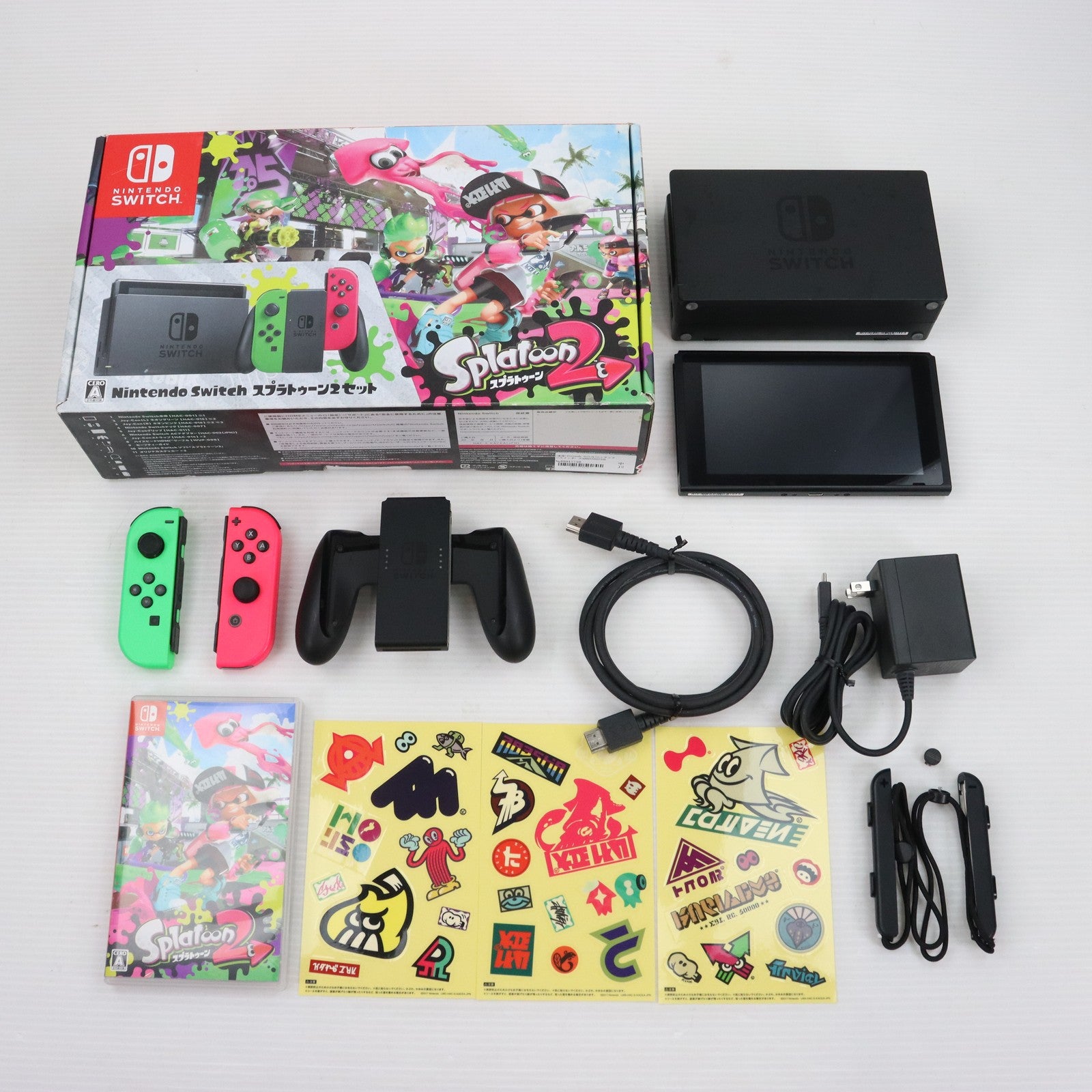 【中古即納】[本体][Switch]Nintendo Switch(ニンテンドースイッチ)  スプラトゥーン2セット(HAC-S-KACEA)(20170721)