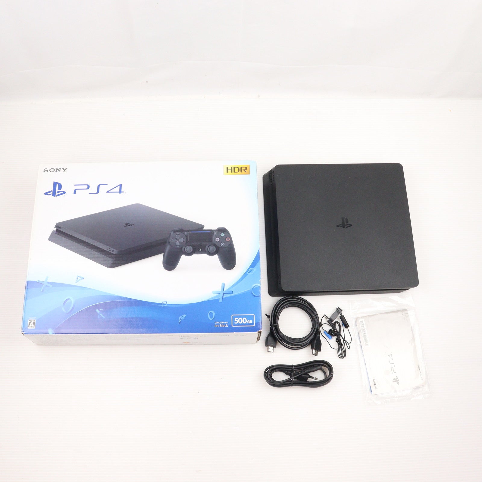 【中古即納】[PS4] (本体) プレイステーション4 PlayStation4 ジェット・ブラック HDD500GB(CUH-2100AB01)(20170724)