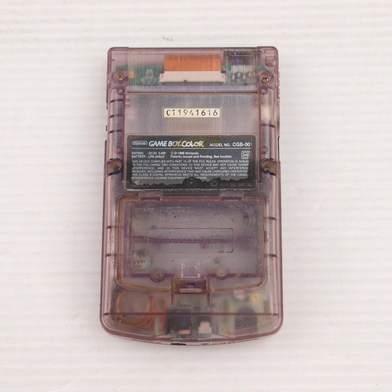 【中古即納】[GB](本体) ゲームボーイカラー GAMEBOY COLOR クリアパープル(CGB-001) 任天堂 (19981021)