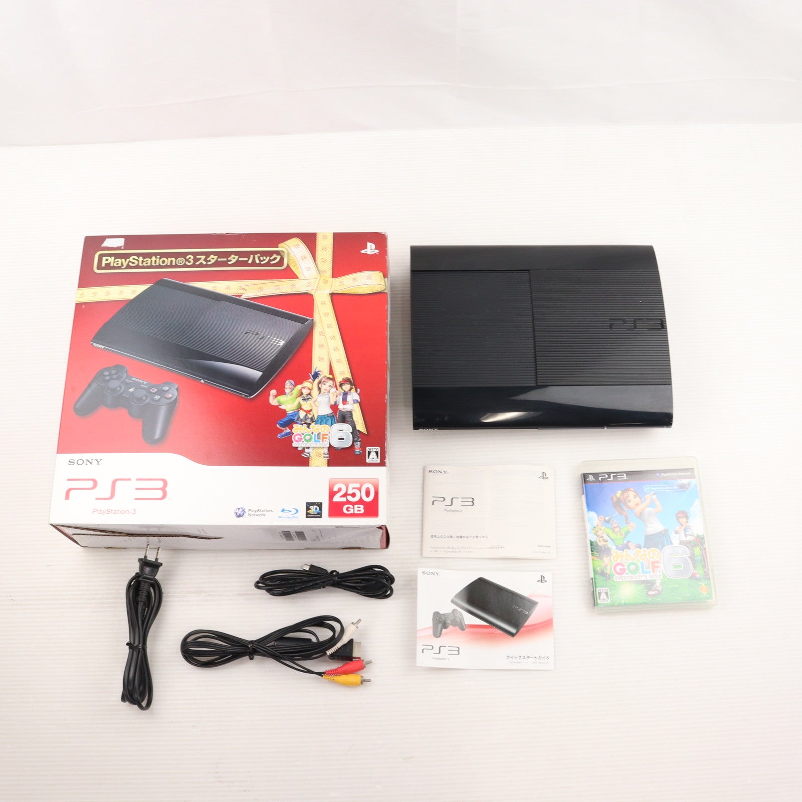 【中古即納】[PS3] (本体) プレイステーション3 PlayStation3 スターターパック チャコール・ブラック 250GB(CECH-4000B) みんなのゴルフ6同梱版 SCE(CEJH-10022)(20121122)