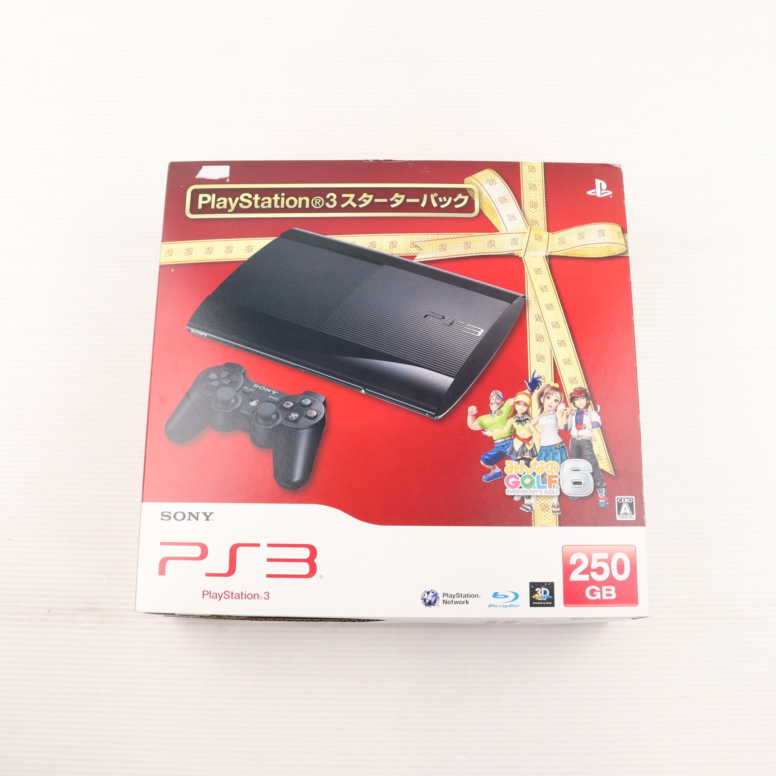 【中古即納】[PS3] (本体) プレイステーション3 PlayStation3 スターターパック チャコール・ブラック 250GB(CECH-4000B) みんなのゴルフ6同梱版 SCE(CEJH-10022)(20121122)