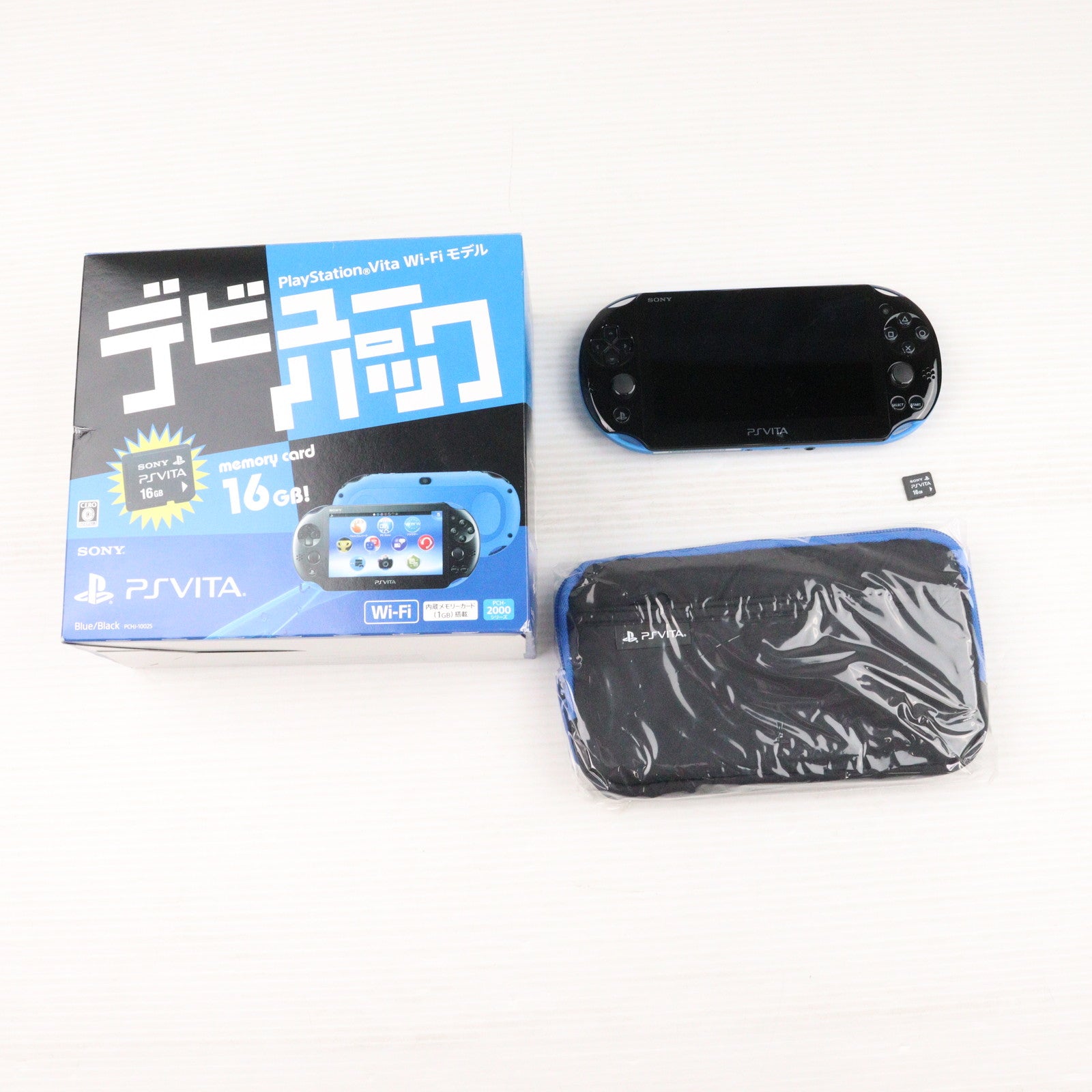 【中古即納】[PSVita] (本体) プレイステーションVita PlayStation Vita デビューパック Wi-Fiモデル ブルー/ブラック SCE(PCHJ-10025)(20150219)