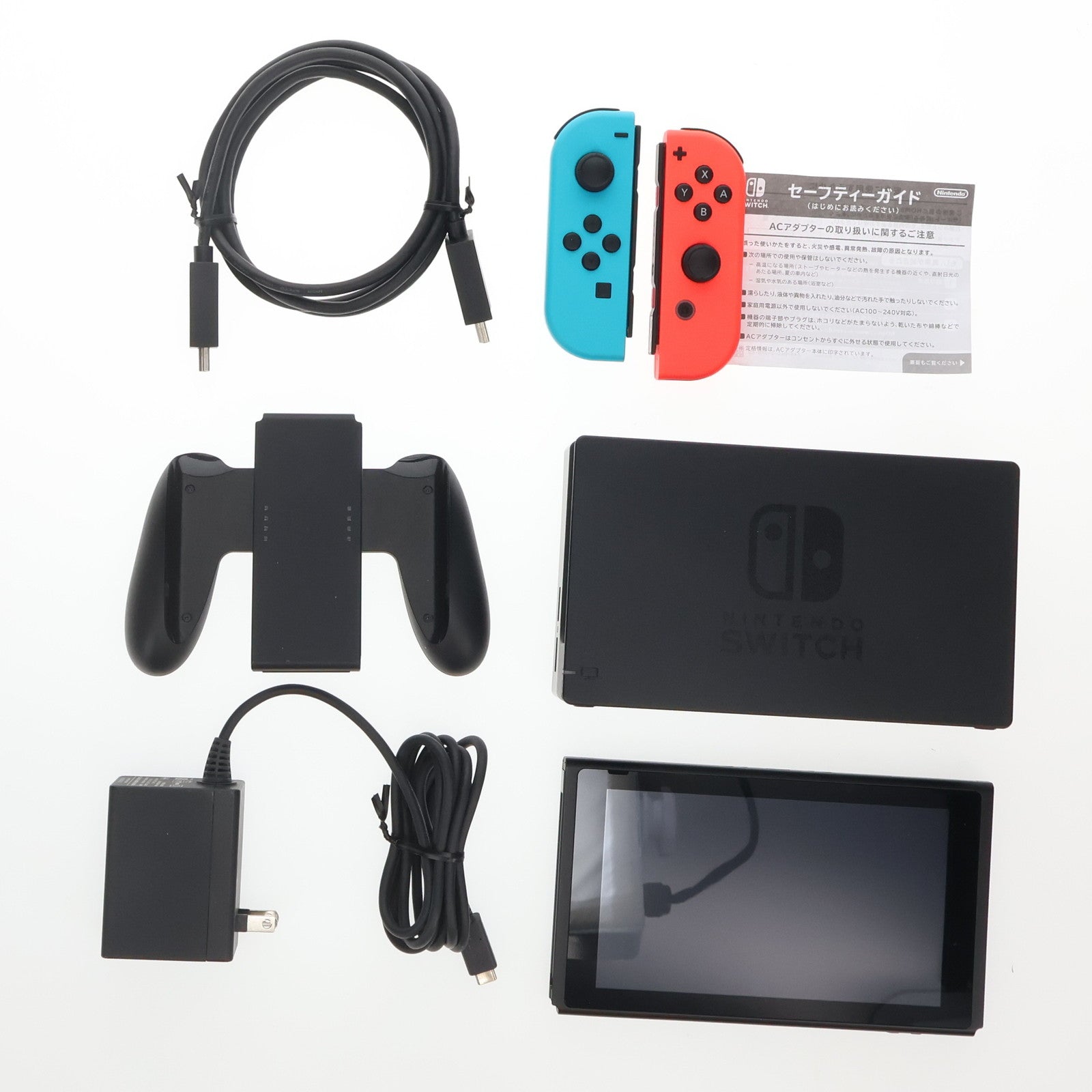 【中古即納】[Switch] (本体) Nintendo Switch(ニンテンドースイッチ) Joy-Con(L) ネオンブルー/(R) ネオンレッド 任天堂(HAD-S-KABAA)(20190830)