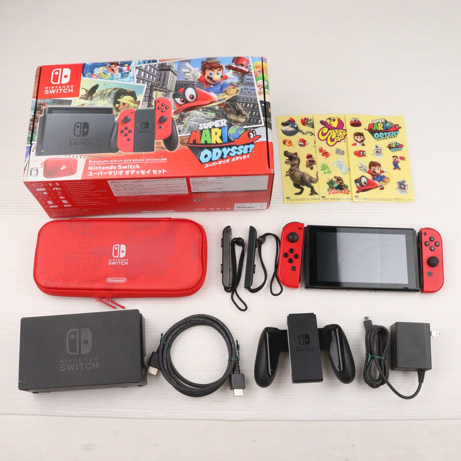 【中古即納】[Switch] (本体)(保護フィルム無し) Nintendo Switch(ニンテンドースイッチ) スーパーマリオ オデッセイセット 任天堂(HAC-S-KADEE)(20171027)