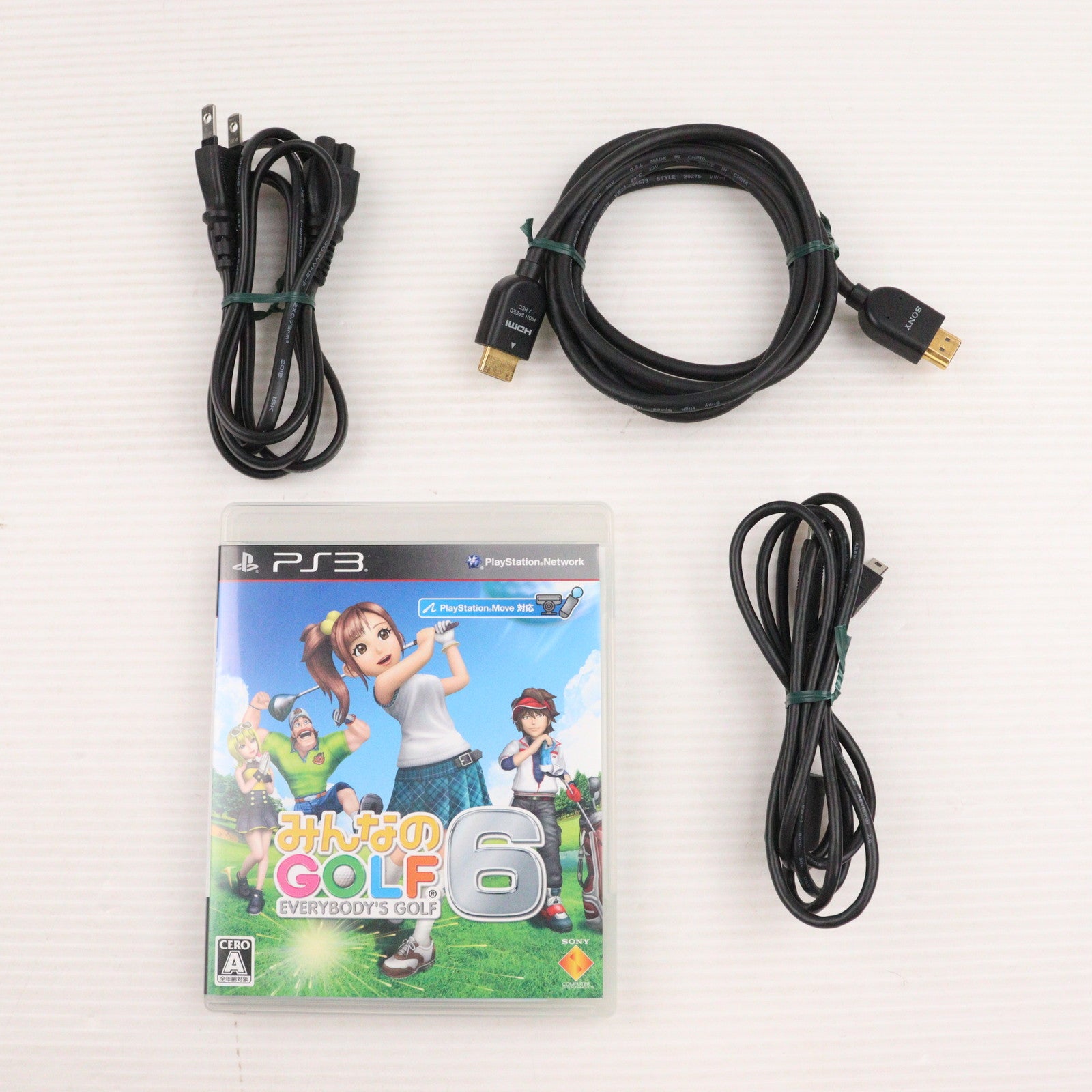 【中古即納】[PS3] (本体) PlayStation 3(プレイステーション3) スターターパック チャコール・ブラック 250GB(CECH-4000B) みんなのゴルフ6同梱版 SCE(CEJH-10022)(20121122)