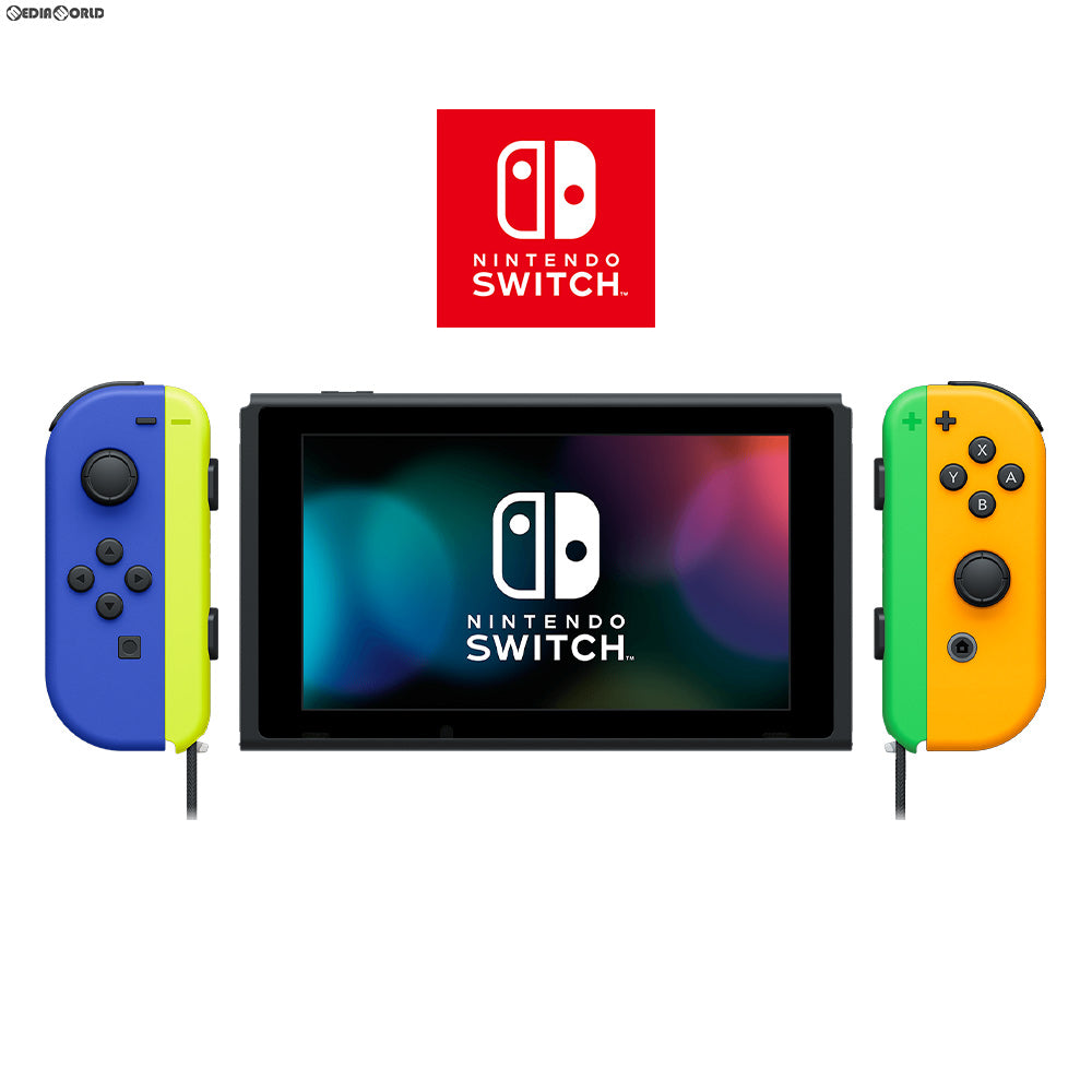 【中古即納】[Switch] (本体) マイニンテンドーストア限定 (新型)Nintendo Switch(ニンテンドースイッチ) カスタマイズ Joy-Con(L) ブルー/ R ネオンオレンジ Joy-Conストラップ ネオンイエロー/ネオングリーン 任天堂(HAD-S-KAYAA)(20190830)