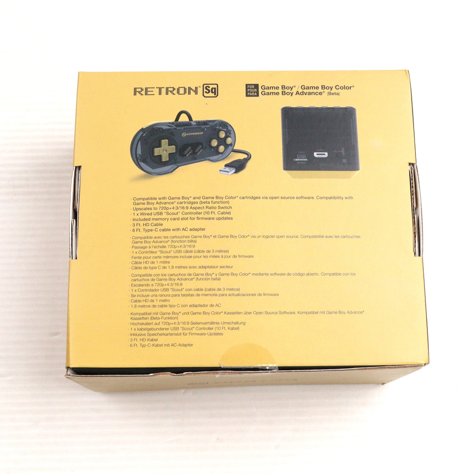 【中古即納】[GB] (本体) Hyperkin RetroN Sq: HD Gaming Console Black Gold(ハイパーキン レトロン Sq: HD ゲーミングコンソール ブラック ゴールド) Hyperkin(M01128-BKGD)(20211231)