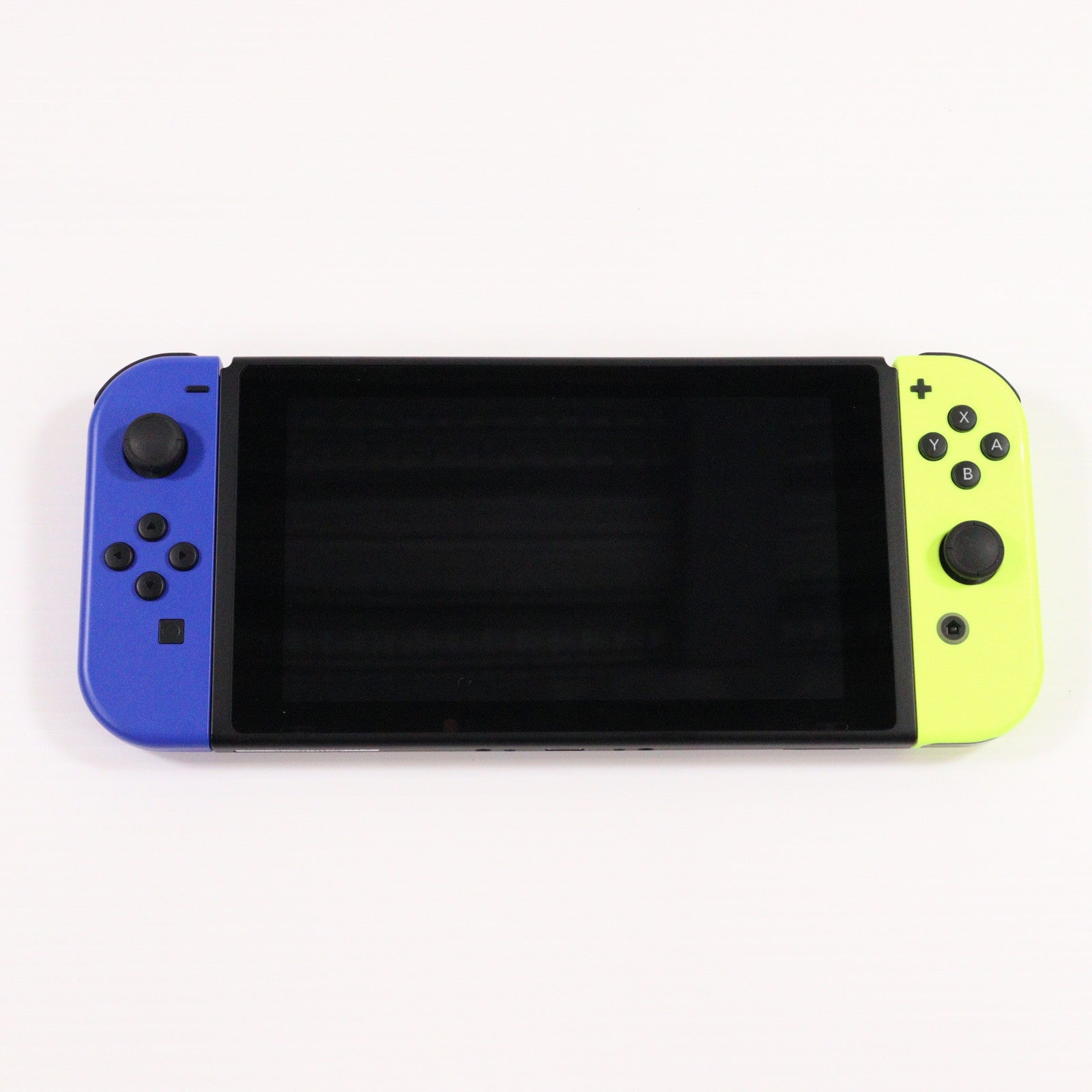 【中古即納】[Switch] (本体) マイニンテンドーストア限定 (新型)Nintendo Switch(ニンテンドースイッチ) カスタマイズ Joy-Con(L) ネオンパープル/(R) ネオンイエロー Joy-Conストラップ グレー 任天堂(HAD-S-KAYAA)(20190830)