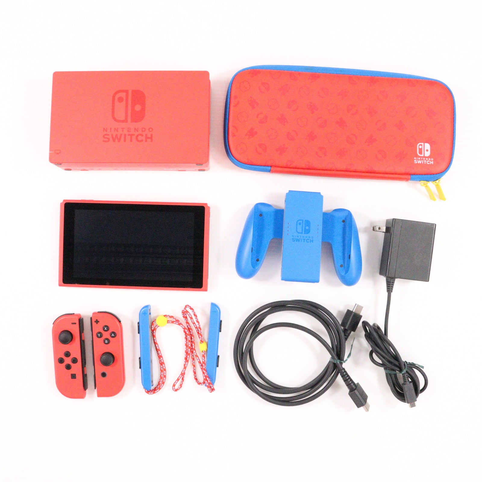 【中古即納】[Switch] (本体)(保護フィルム無し) Nintendo Switch(ニンテンドースイッチ) マリオレッド×ブルー セット 任天堂(HAD-S-RAAAF)(20210212)