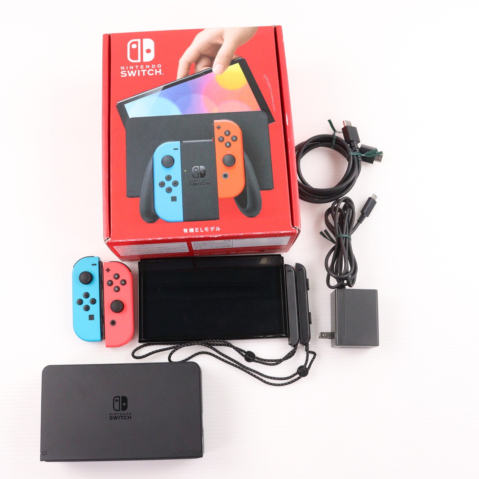 【中古即納】[Switch] (本体) Nintendo Switch(ニンテンドースイッチ) 有機ELモデル Joy-Con(L) ネオンブルー/R ネオンレッド 任天堂(HEG-S-KABAA)(20211008)