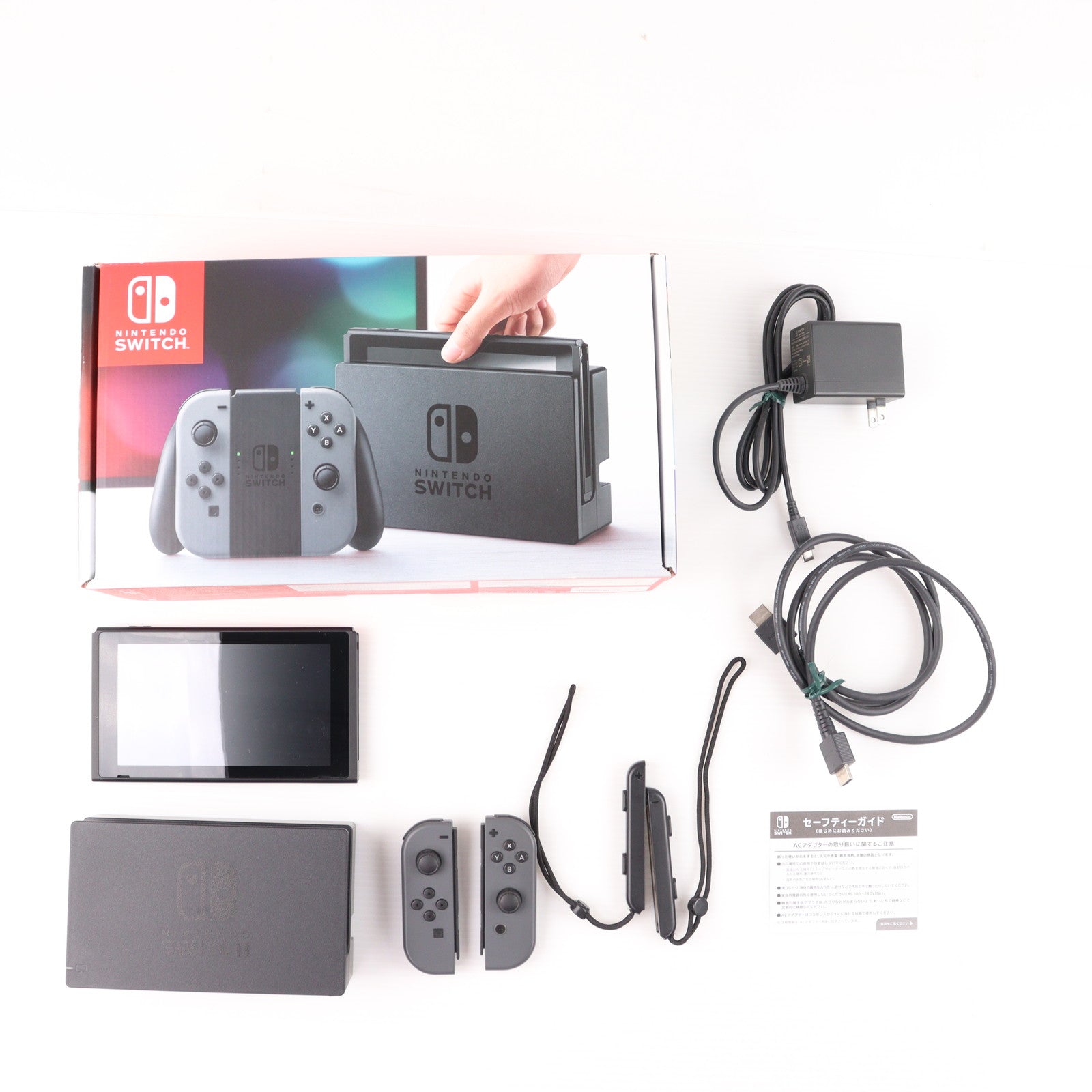 【中古即納】[Switch] (本体) Nintendo Switch(ニンテンドースイッチ) Joy-Con(L)/R グレー 任天堂(HAC-S-KAAAA)(20170303)