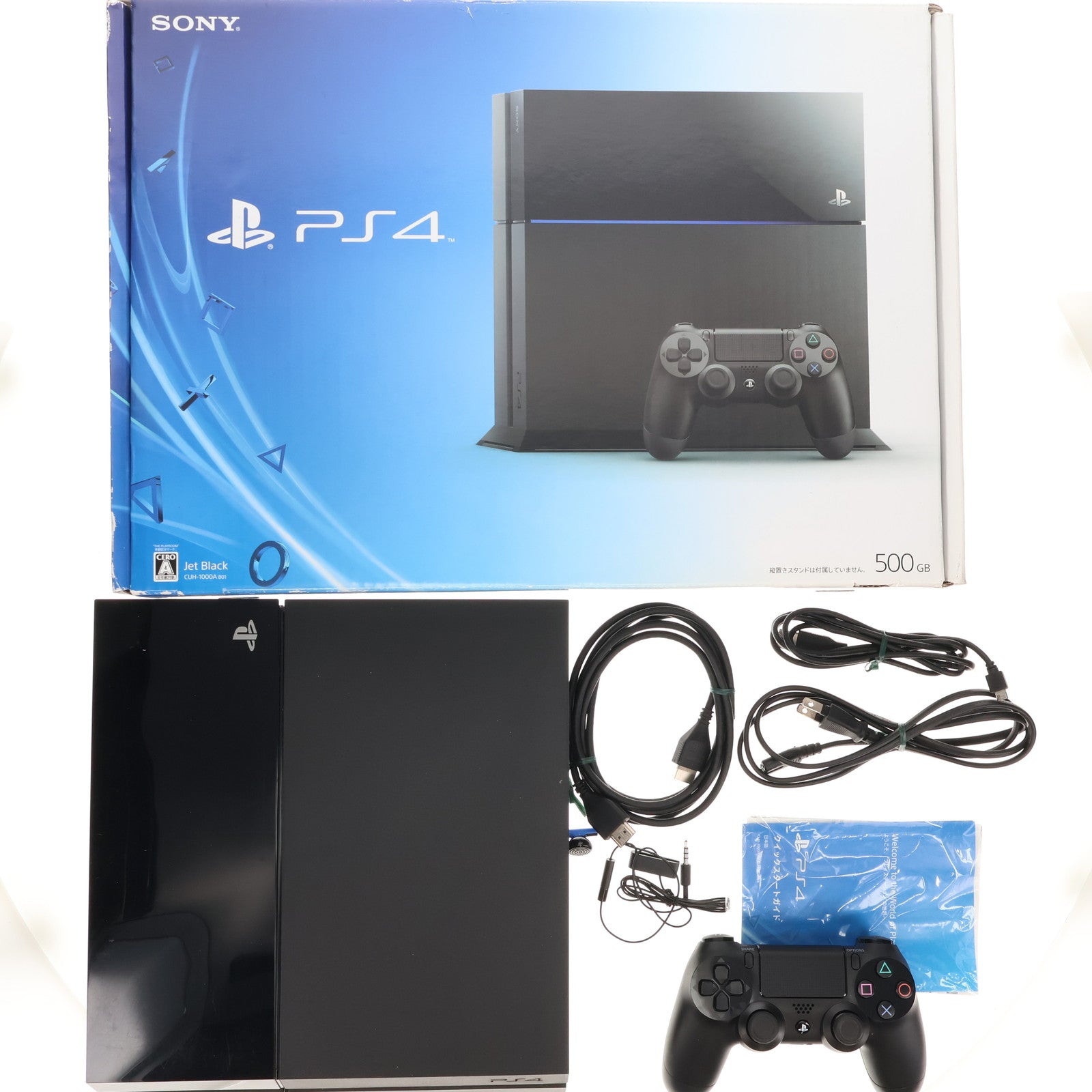 【中古即納】[PS4] (本体) PlayStation 4(プレイステーション4) ジェット・ブラック HDD500GB SCE(CUH-1000AB01)(20140222)