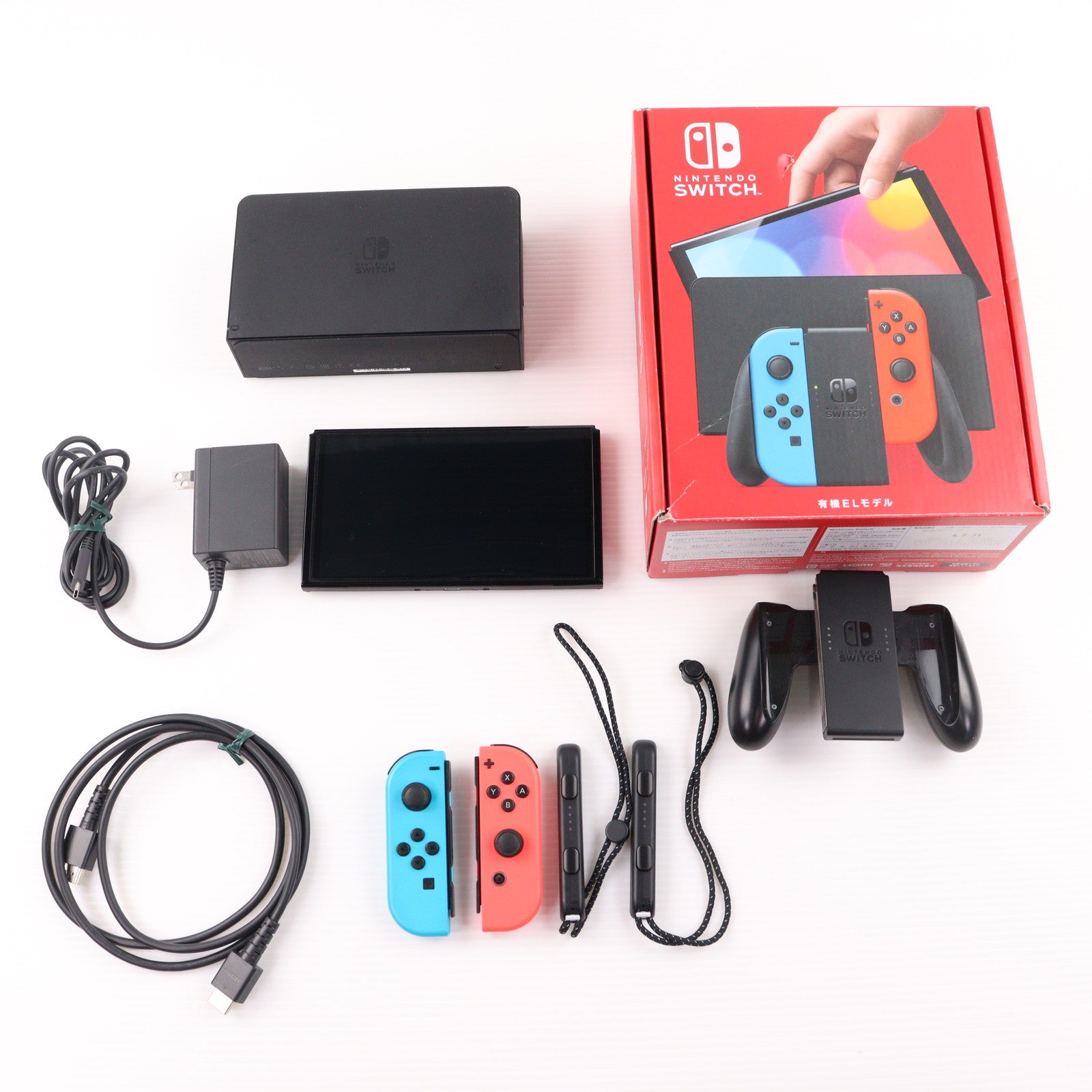【中古即納】[Switch] (本体) Nintendo Switch(ニンテンドースイッチ) 有機ELモデル Joy-Con(L) ネオンブルー/R ネオンレッド 任天堂(HEG-S-KABAA)(20211008)