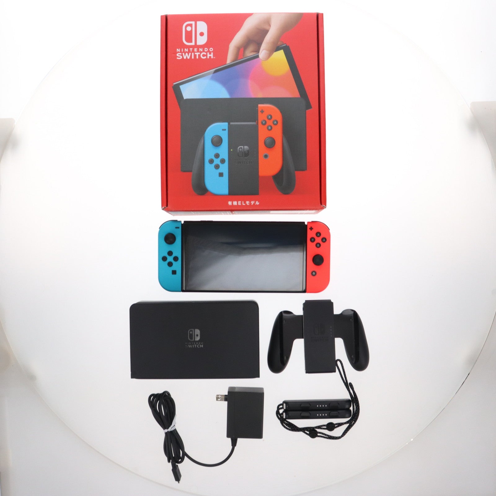 【中古即納】[Switch] (本体) Nintendo Switch(ニンテンドースイッチ) 有機ELモデル Joy-Con(L) ネオンブルー/R ネオンレッド 任天堂(HEG-S-KABAA)(20211008)