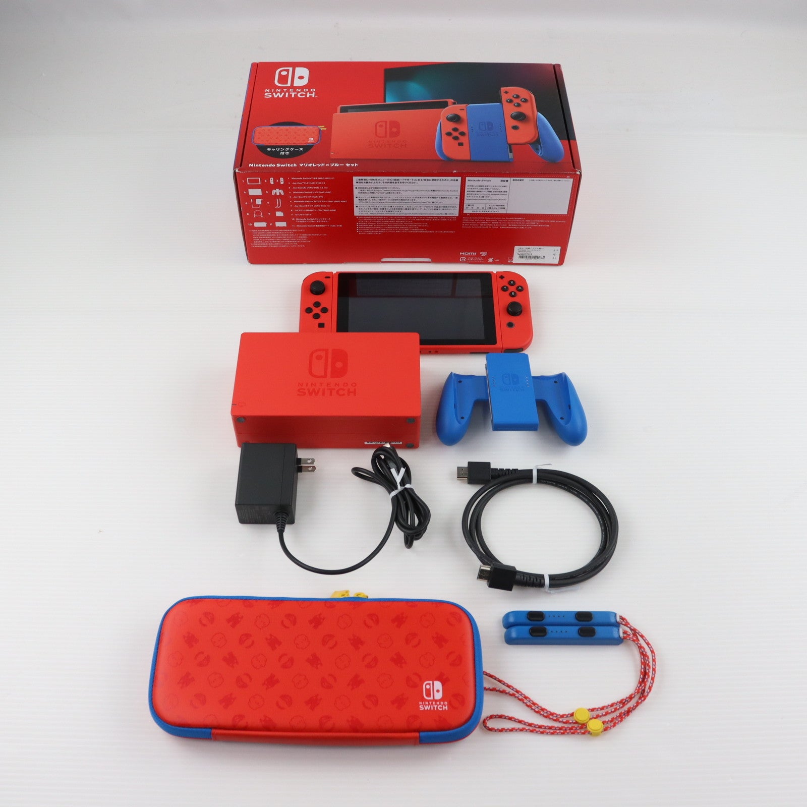 【中古即納】[Switch] (本体)(保護フィルム無し) Nintendo Switch(ニンテンドースイッチ) マリオレッド×ブルー セット 任天堂(HAD-S-RAAAF)(20210212)
