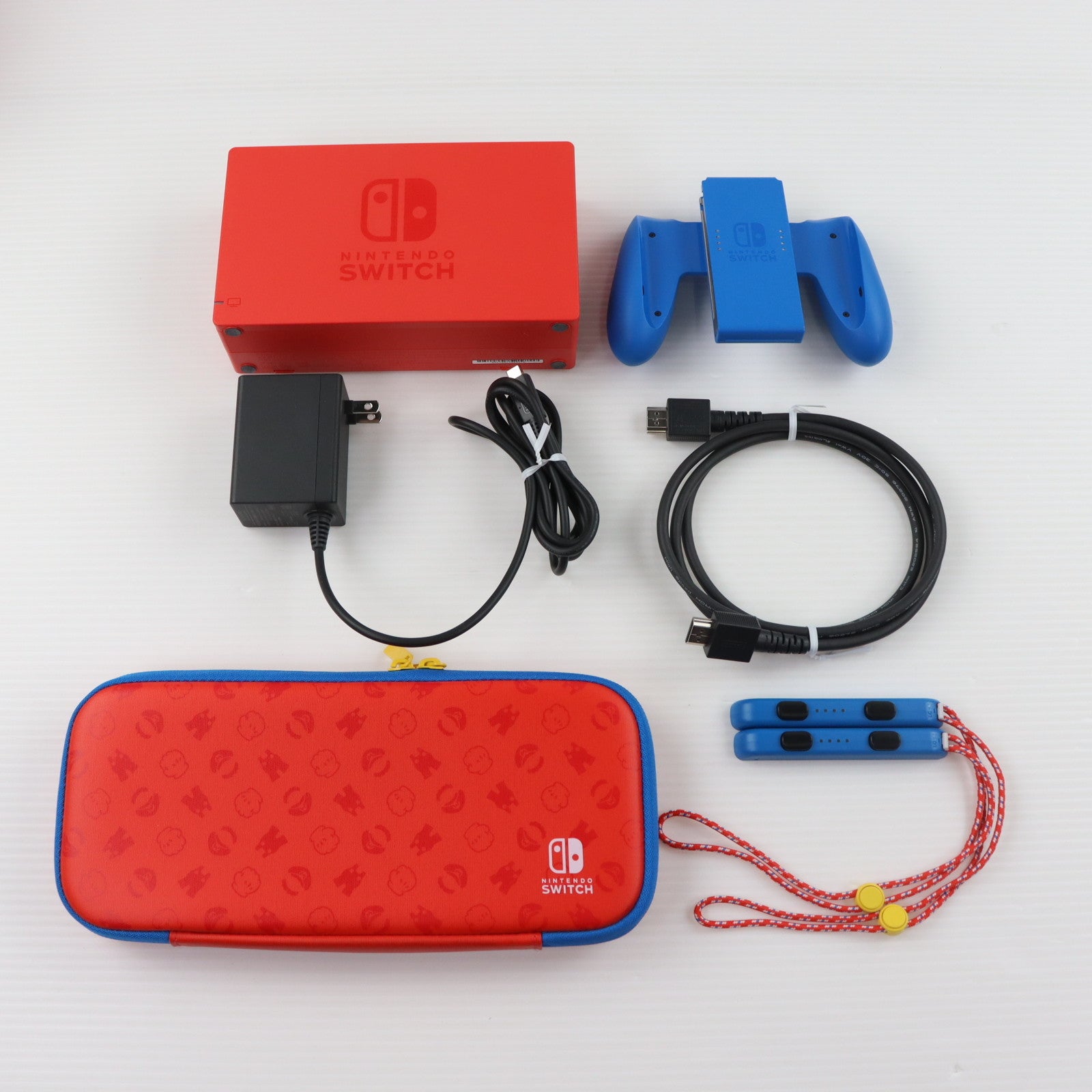 【中古即納】[Switch] (本体)(保護フィルム無し) Nintendo Switch(ニンテンドースイッチ) マリオレッド×ブルー セット 任天堂(HAD-S-RAAAF)(20210212)