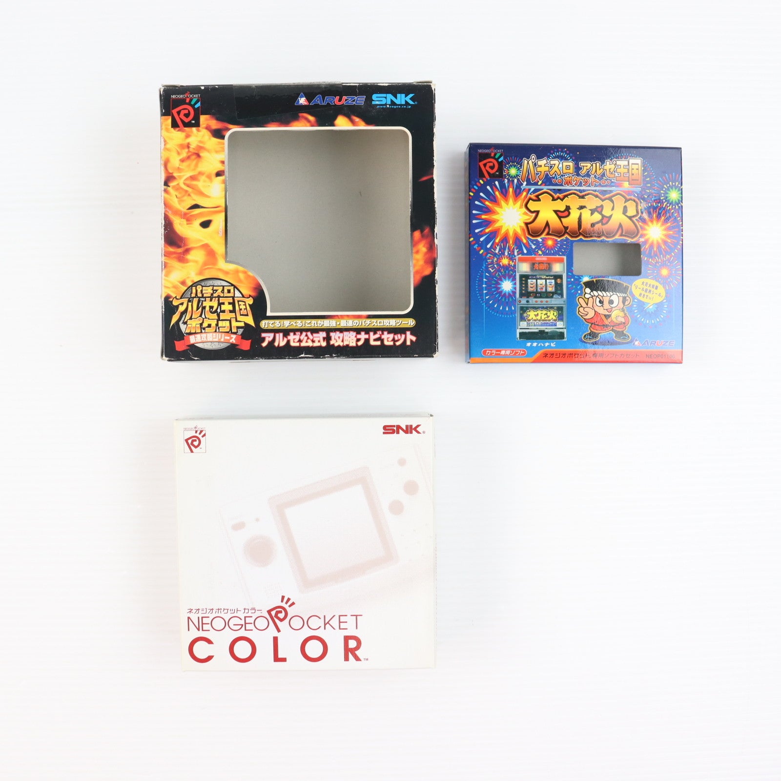 【中古即納】[NGP] (本体) ネオジオポケットカラー パチスロアルゼ王国ポケット 大花火 アルゼ公式攻略ナビセット SNK(エスエヌケイ)(NEPO90280)(20010508)