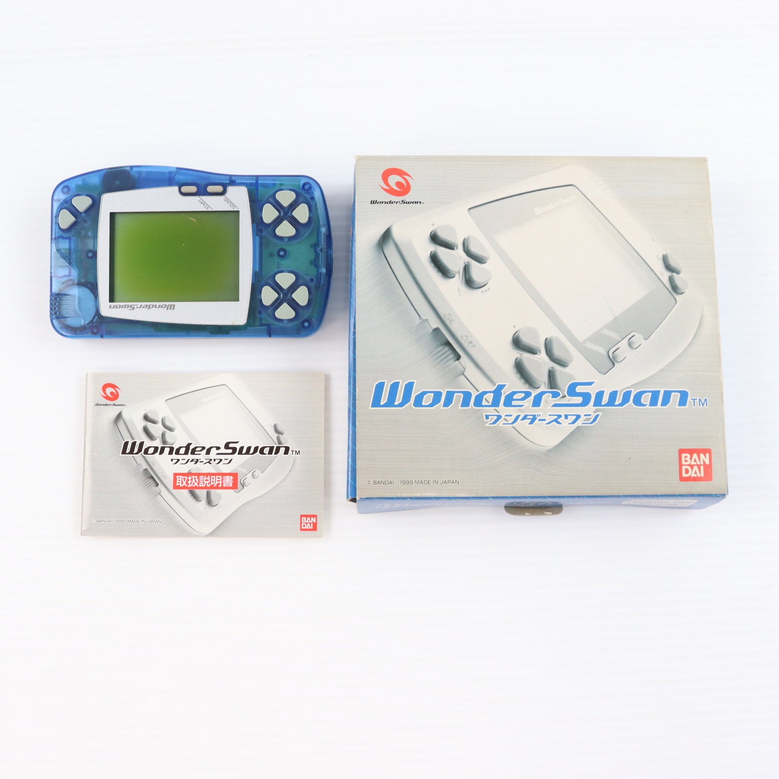 【中古即納】[WS] (本体) WonderSwan(ワンダースワン) スケルトンブルー バンダイ(SWJ-77701B)(19990304)