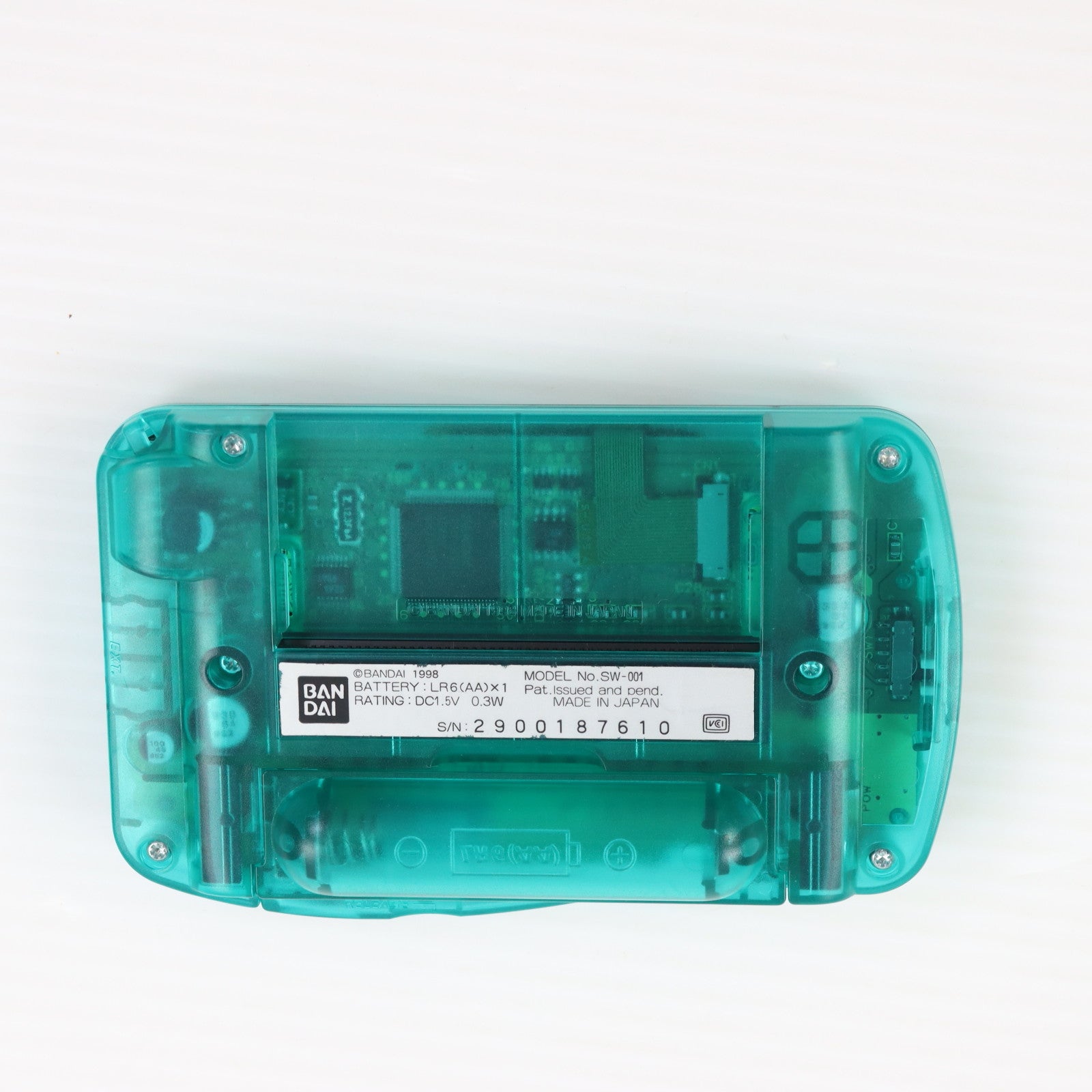 【中古即納】[WS] (本体) WonderSwan(ワンダースワン) スケルトングリーン バンダイ(SWJ-77701G)(19990304)