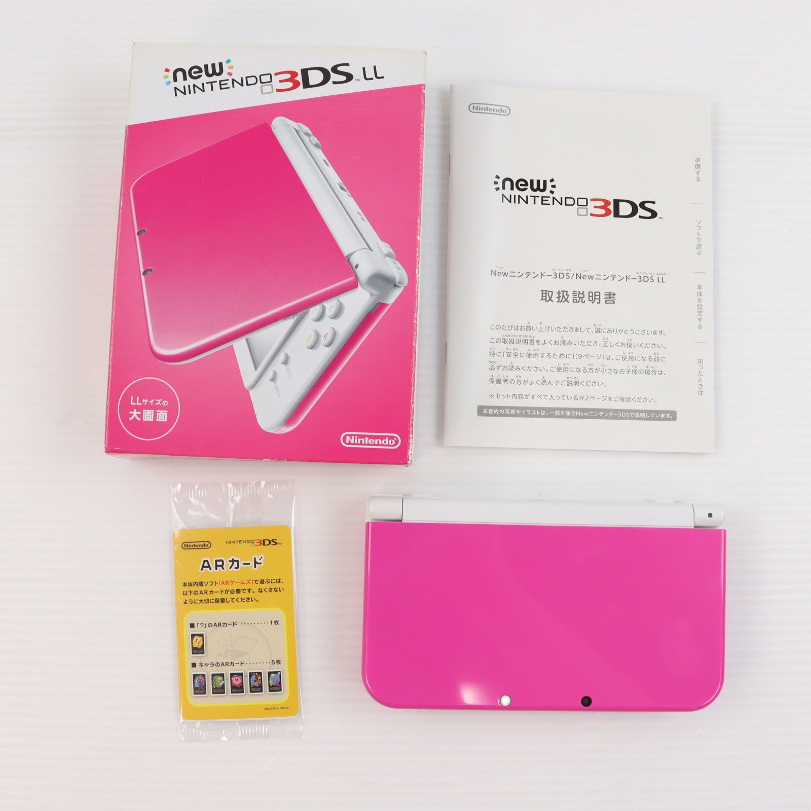 【中古即納】[3DS] (本体) Newニンテンドー3DS LL ピンク×ホワイト 任天堂(RED-S-PAAA)(20160609)