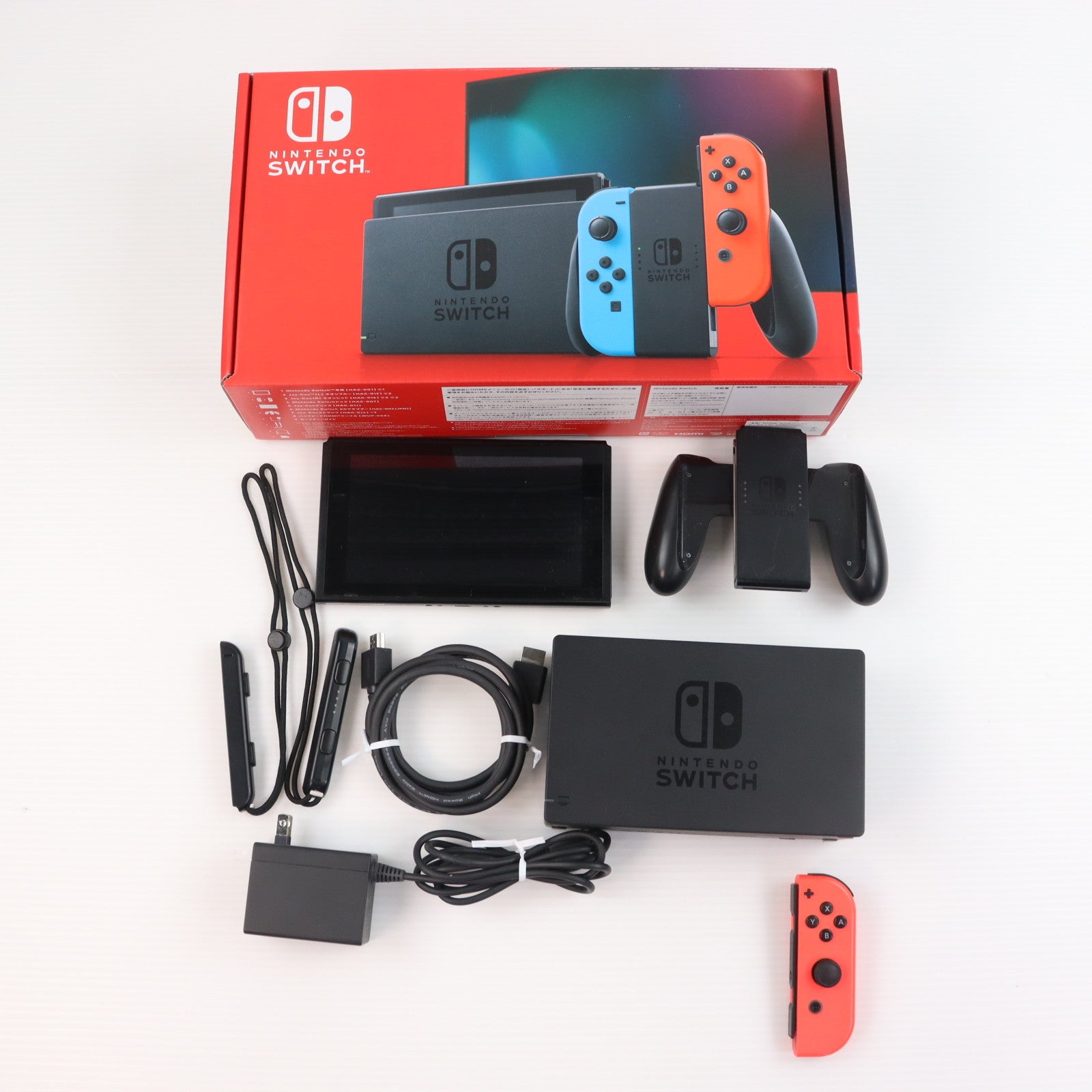 【中古即納】[Switch] (本体) Nintendo Switch(ニンテンドースイッチ) Joy-Con(L) ネオンブルー/(R) ネオンレッド 任天堂(HAD-S-KABAA)(20190830)