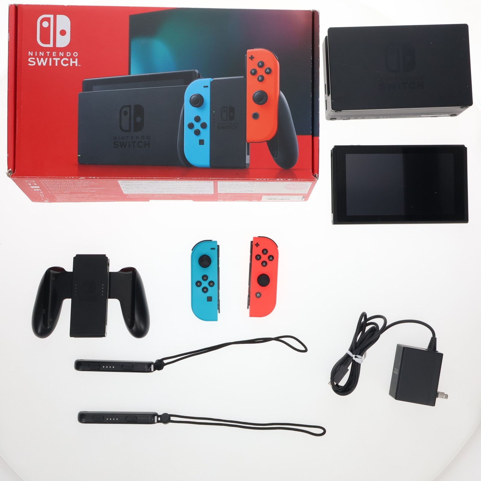 【中古即納】[Switch] (本体) Nintendo Switch(ニンテンドースイッチ) Joy-Con(L) ネオンブルー/(R) ネオンレッド 任天堂(HAD-S-KABAA)(20190830)