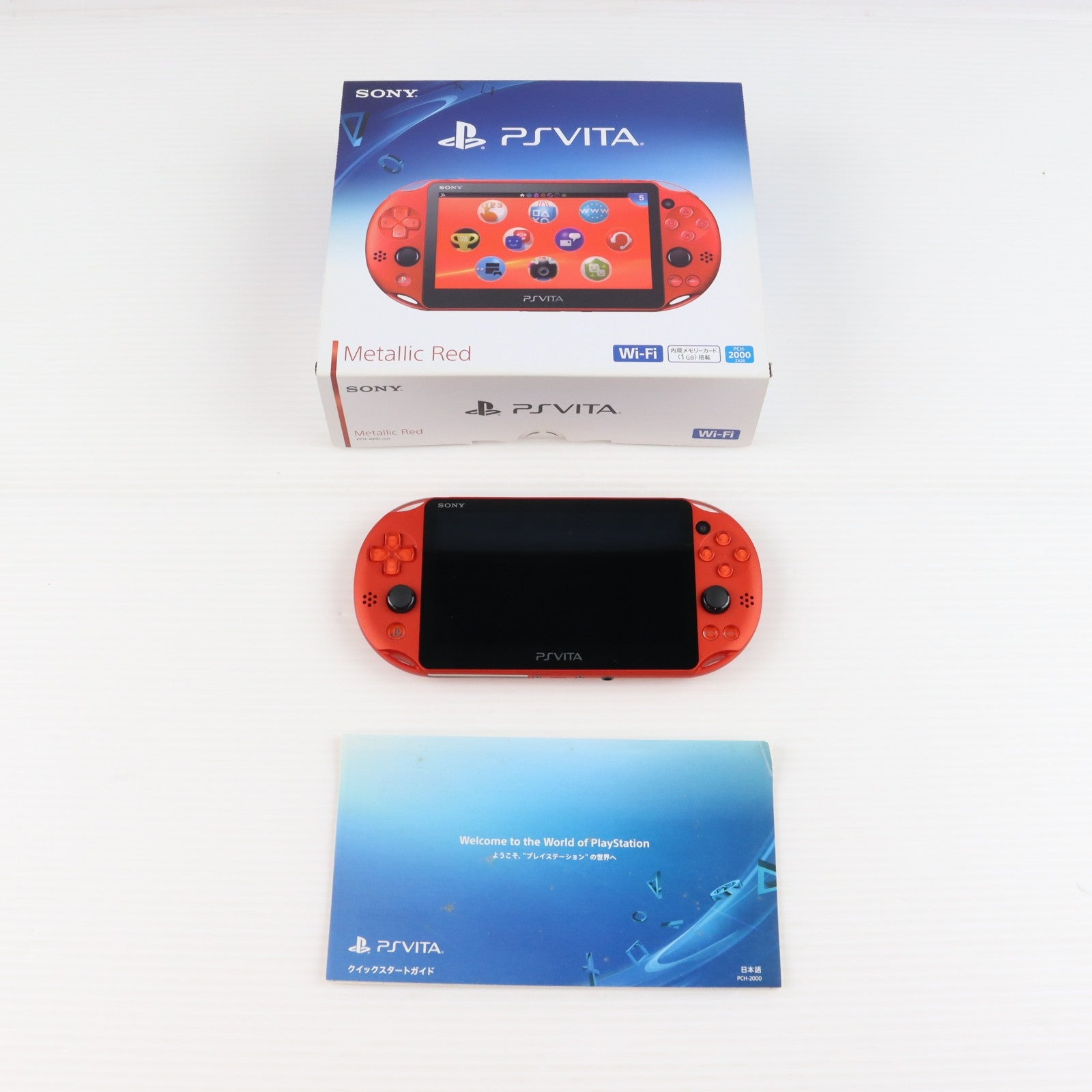 【中古即納】[PSVita] (本体) PlayStation Vita(プレイステーション ヴィータ) Wi-Fiモデル メタリック・レッド SIE(PCH-2000ZA26)(20161201)