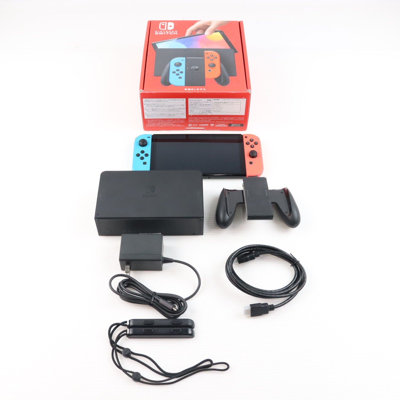 【中古即納】[Switch] (本体) Nintendo Switch(ニンテンドースイッチ) 有機ELモデル Joy-Con(L) ネオンブルー/R ネオンレッド 任天堂(HEG-S-KABAA)(20211008)