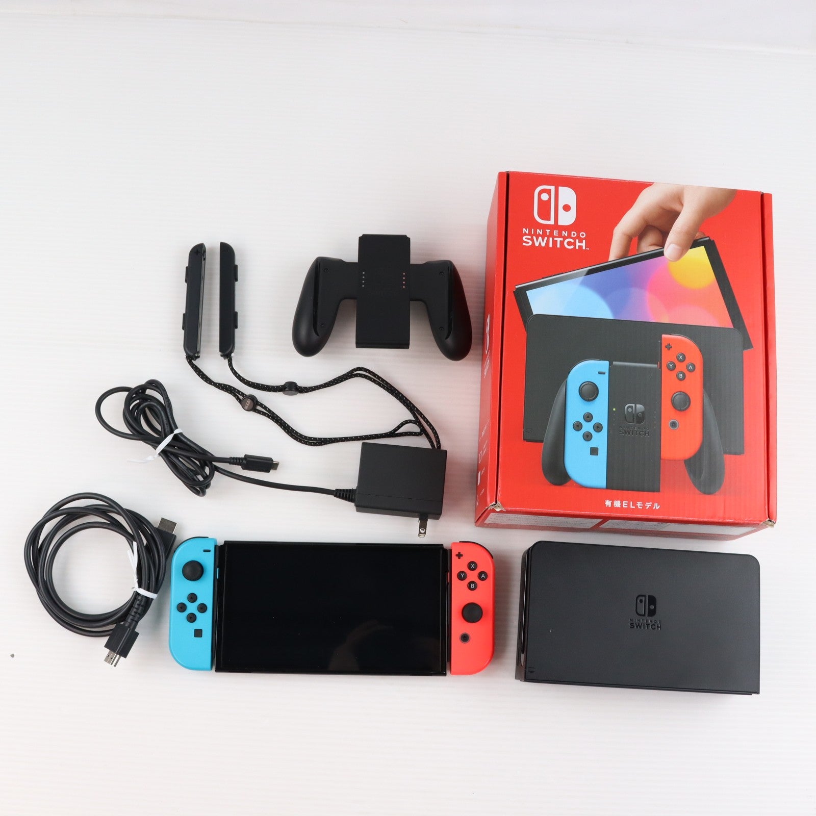【中古即納】[Switch] (本体) Nintendo Switch(ニンテンドースイッチ) 有機ELモデル Joy-Con(L) ネオンブルー/R ネオンレッド 任天堂(HEG-S-KABAA)(20211008)
