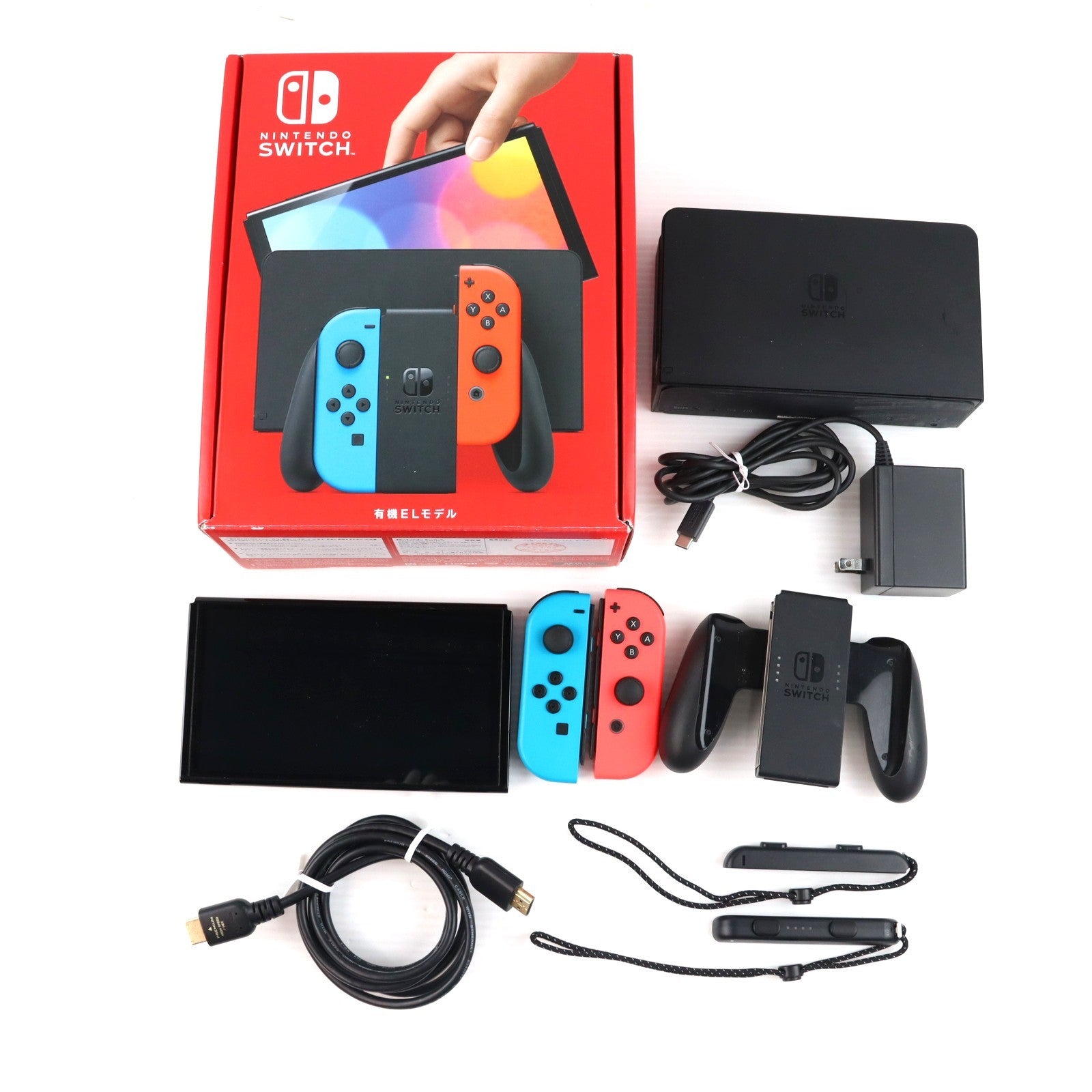 【中古即納】[Switch] (本体) Nintendo Switch(ニンテンドースイッチ) 有機ELモデル Joy-Con(L) ネオンブルー/R ネオンレッド 任天堂(HEG-S-KABAA)(20211008)