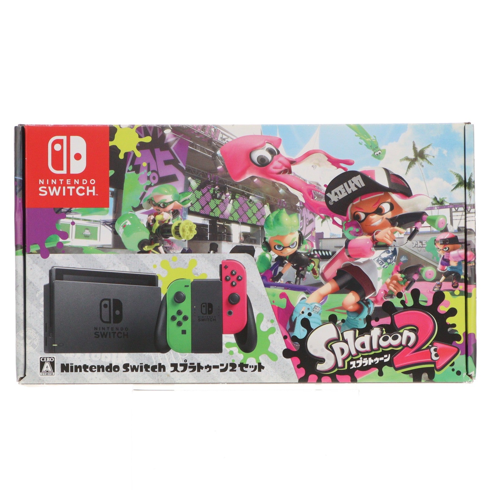 【中古即納】[Switch] (本体) ステッカー無し Nintendo Switch(ニンテンドースイッチ) スプラトゥーン2セット 任天堂(HAC-S-KACEA)(20170721)