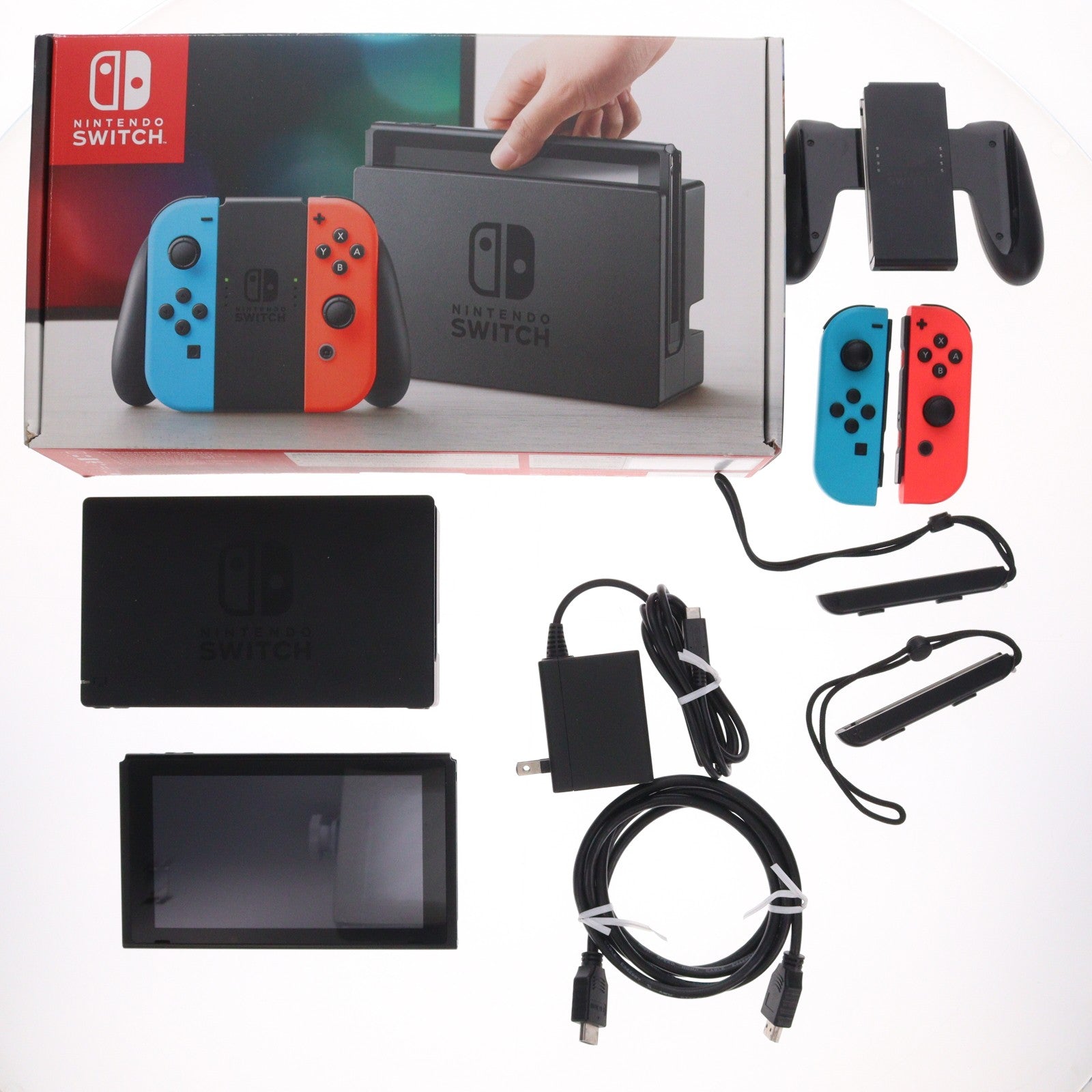 【中古即納】[Switch] (本体) Nintendo Switch(ニンテンドースイッチ) Joy-Con(L) ネオンブルー/R ネオンレッド 任天堂(HAC-S-KABAA)(20170303)