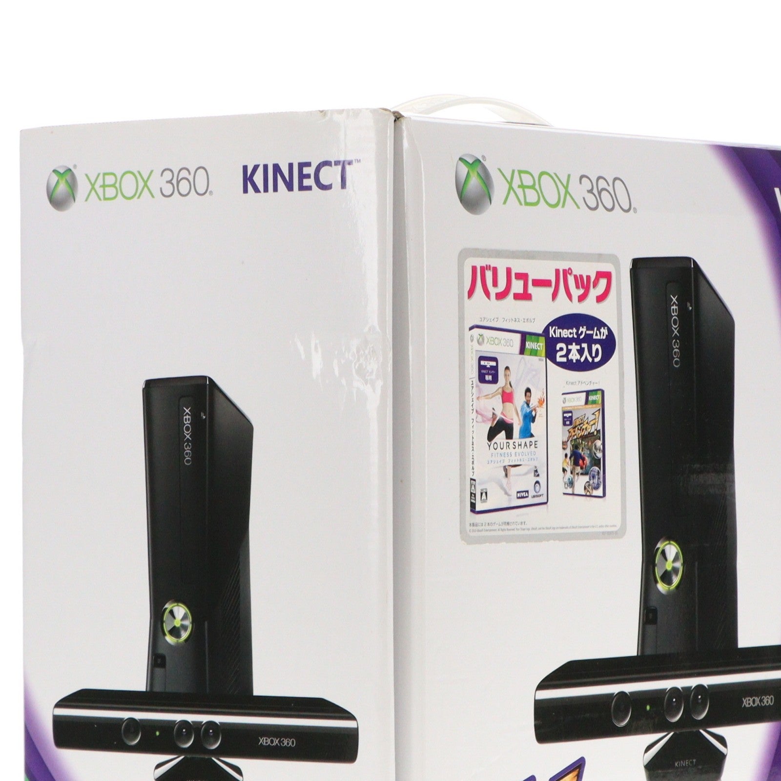 【中古即納】[Xbox360] (本体) Xbox 360 4GB+Kinect(キネクト) バリューパック(キネクトアドベンチャー&ユアシェイプ同梱) マイクロソフト(S9G-00030)(20111013)