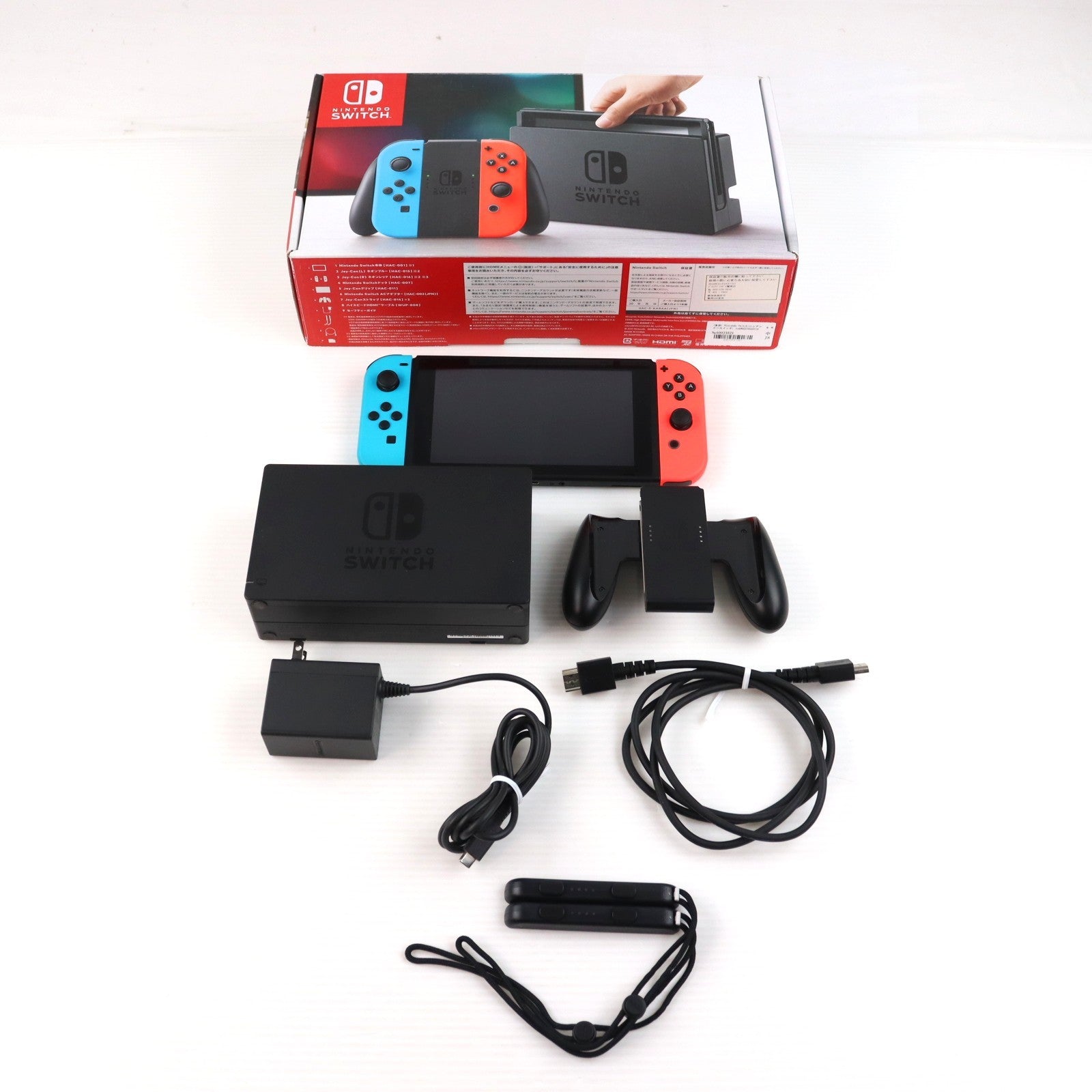 【中古即納】[Switch] (本体) Nintendo Switch(ニンテンドースイッチ) Joy-Con(L) ネオンブルー/R ネオンレッド 任天堂(HAC-S-KABAA)(20170303)