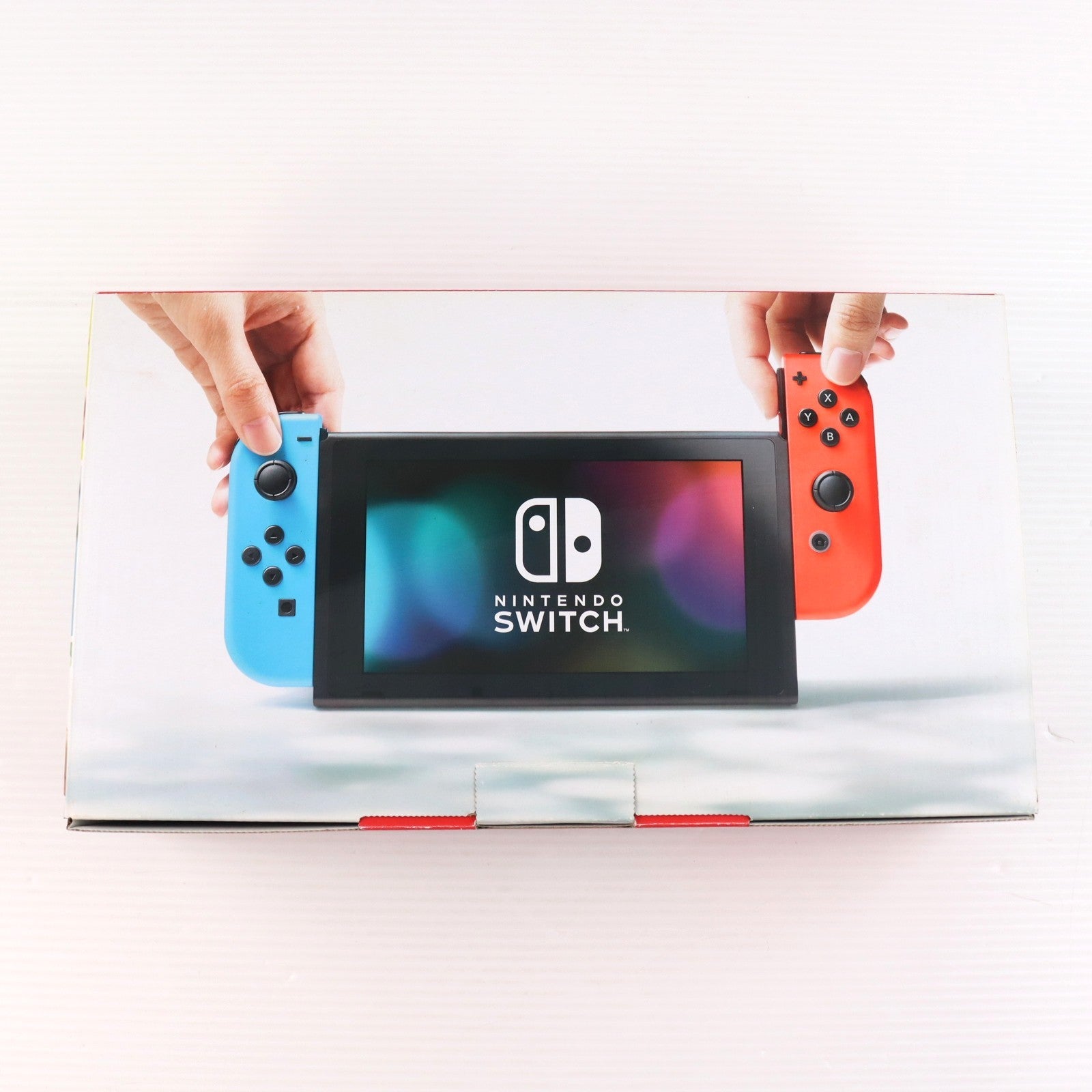 【中古即納】[Switch] (本体) Nintendo Switch(ニンテンドースイッチ) Joy-Con(L) ネオンブルー/R ネオンレッド 任天堂(HAC-S-KABAA)(20170303)