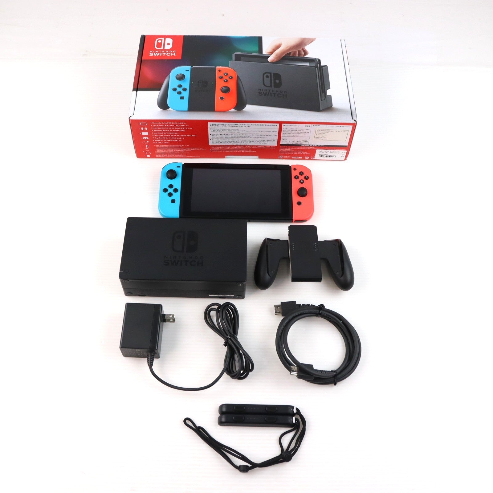 【中古即納】[Switch] (本体) Nintendo Switch(ニンテンドースイッチ) Joy-Con(L) ネオンブルー/R ネオンレッド 任天堂(HAC-S-KABAA)(20170303)