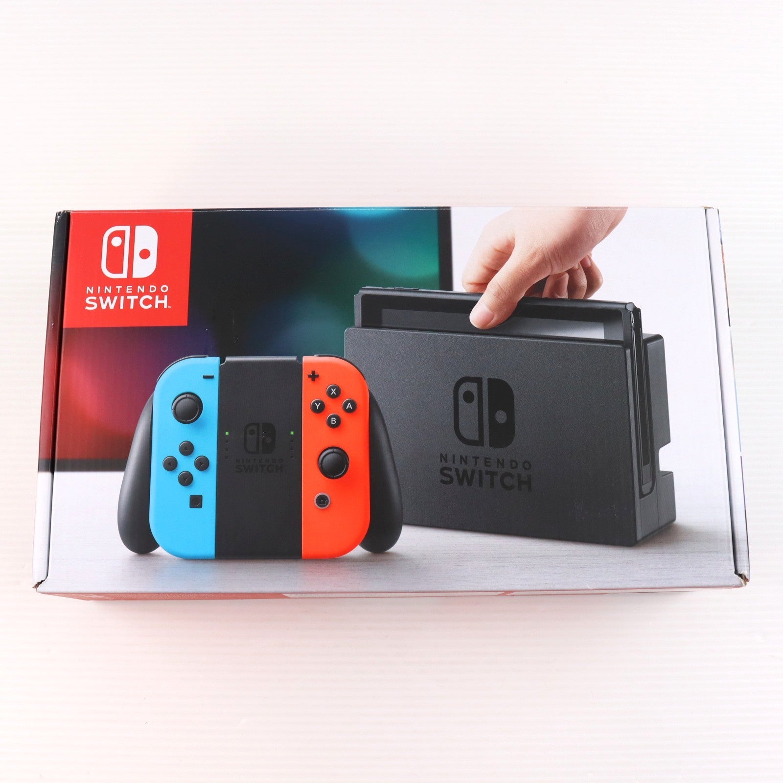 【中古即納】[Switch] (本体) Nintendo Switch(ニンテンドースイッチ) Joy-Con(L) ネオンブルー/R ネオンレッド 任天堂(HAC-S-KABAA)(20170303)