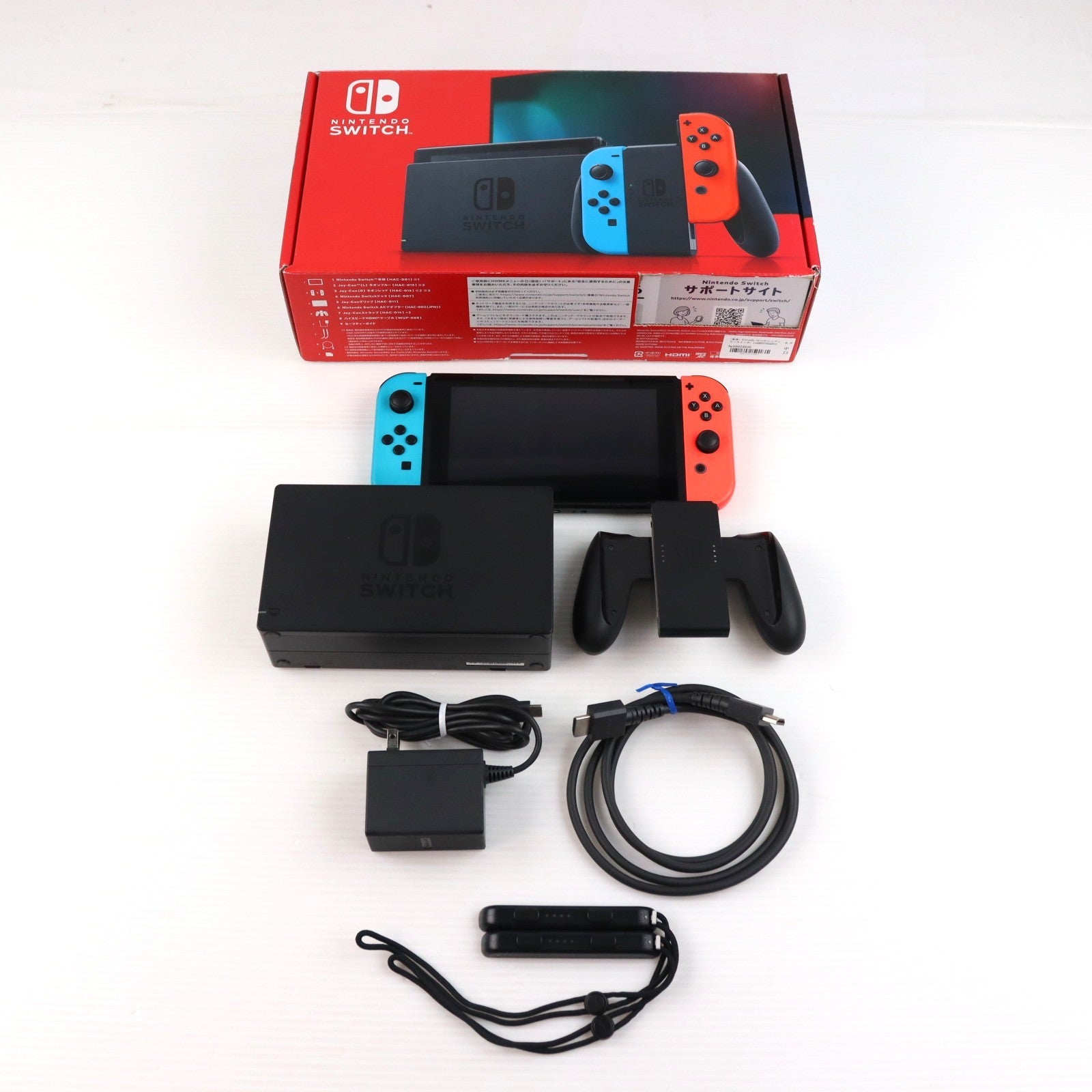 【中古即納】[Switch] (本体) Nintendo Switch(ニンテンドースイッチ) Joy-Con(L) ネオンブルー/(R) ネオンレッド 任天堂(HAD-S-KABAA)(20190830)