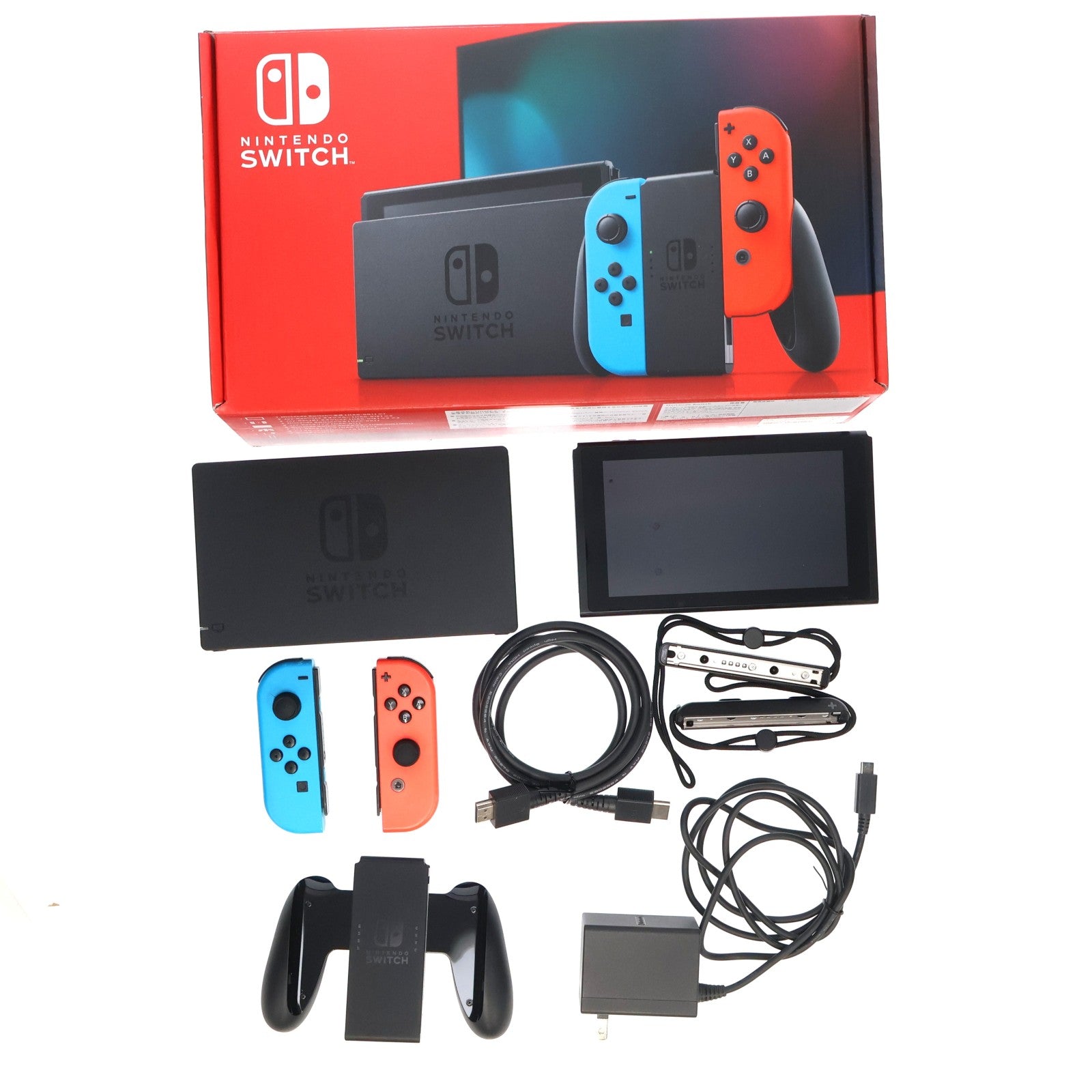 【中古即納】[Switch] (本体) Nintendo Switch(ニンテンドースイッチ) Joy-Con(L) ネオンブルー/(R) ネオンレッド 任天堂(HAD-S-KABAA)(20190830)