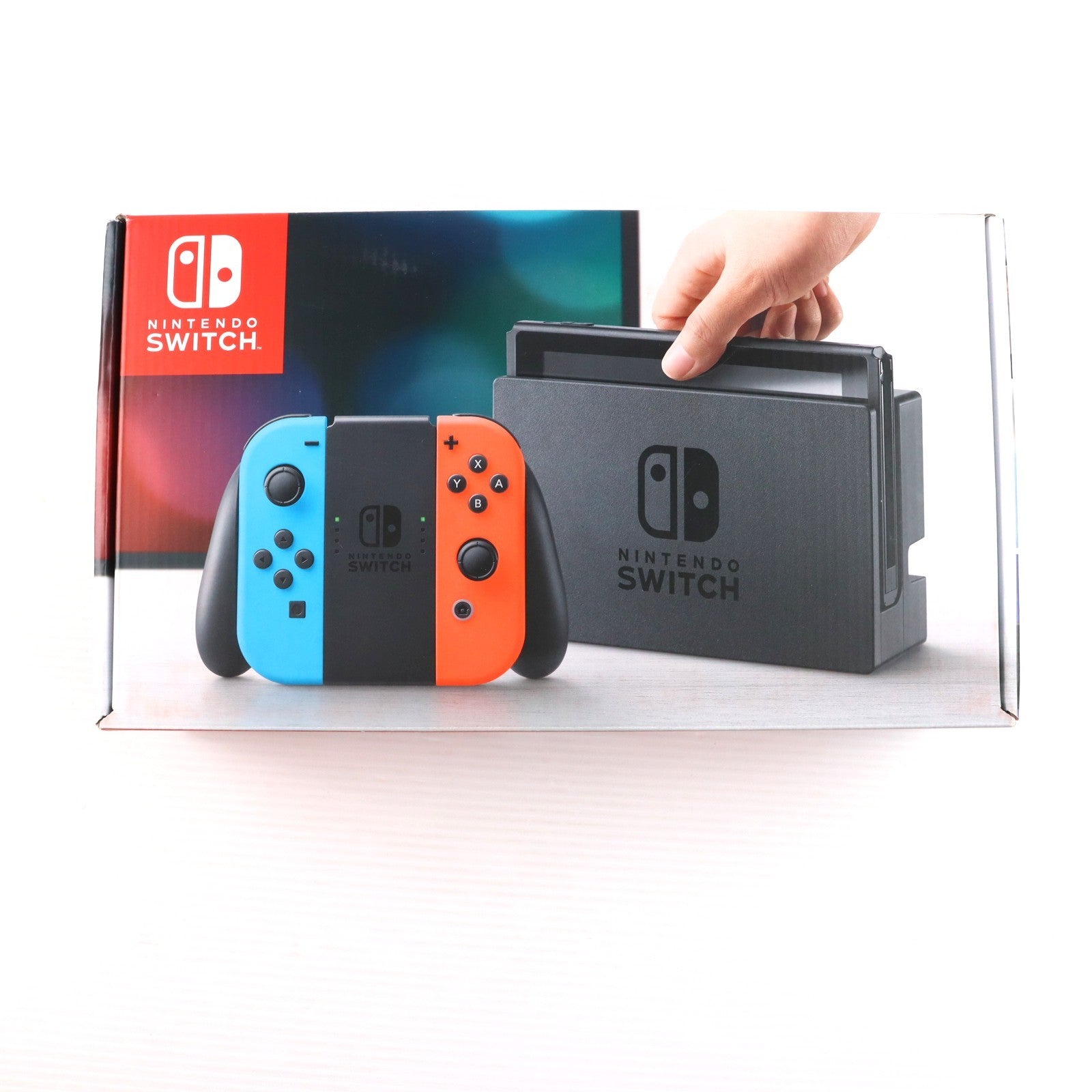 【中古即納】[Switch] (本体) Nintendo Switch(ニンテンドースイッチ) Joy-Con(L) ネオンブルー/R ネオンレッド 任天堂(HAC-S-KABAA)(20170303)