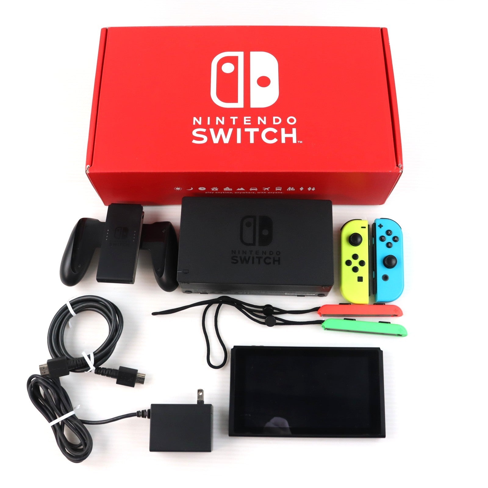 【中古即納】[Switch] (本体) マイニンテンドーストア限定 Nintendo Switch(ニンテンドースイッチ) カスタマイズ Joy-Con(L) ネオンイエロー/(R) ネオンブルー Joy-Conストラップ(L) ネオングリーン/(R) ネオンピンク 任天堂(HAC-S-KAY)(20170303)